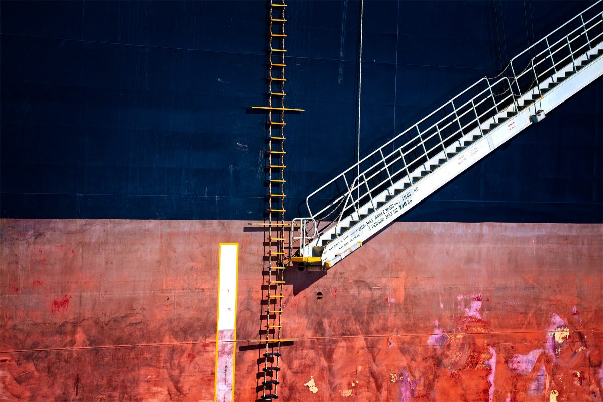 ladder on the side of a ship