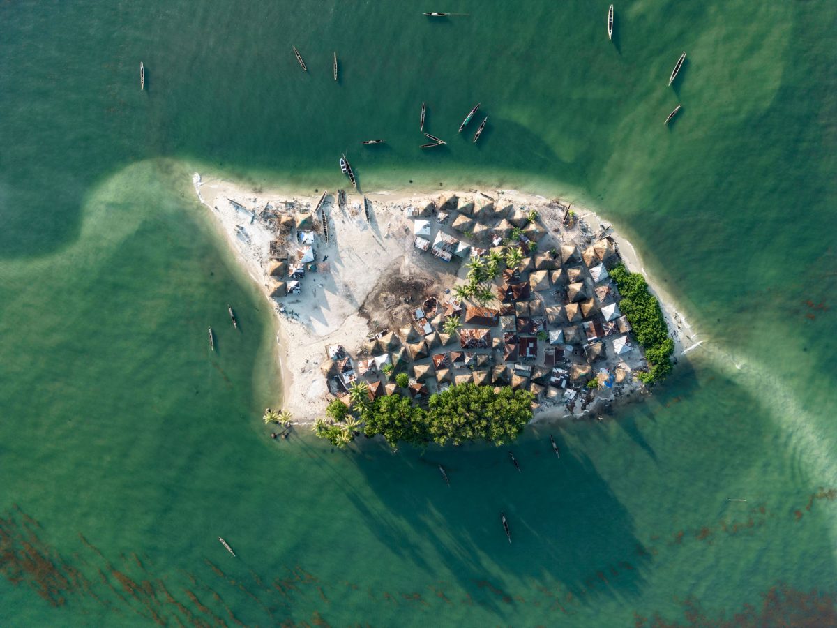 aerial photo of Nyangai Island