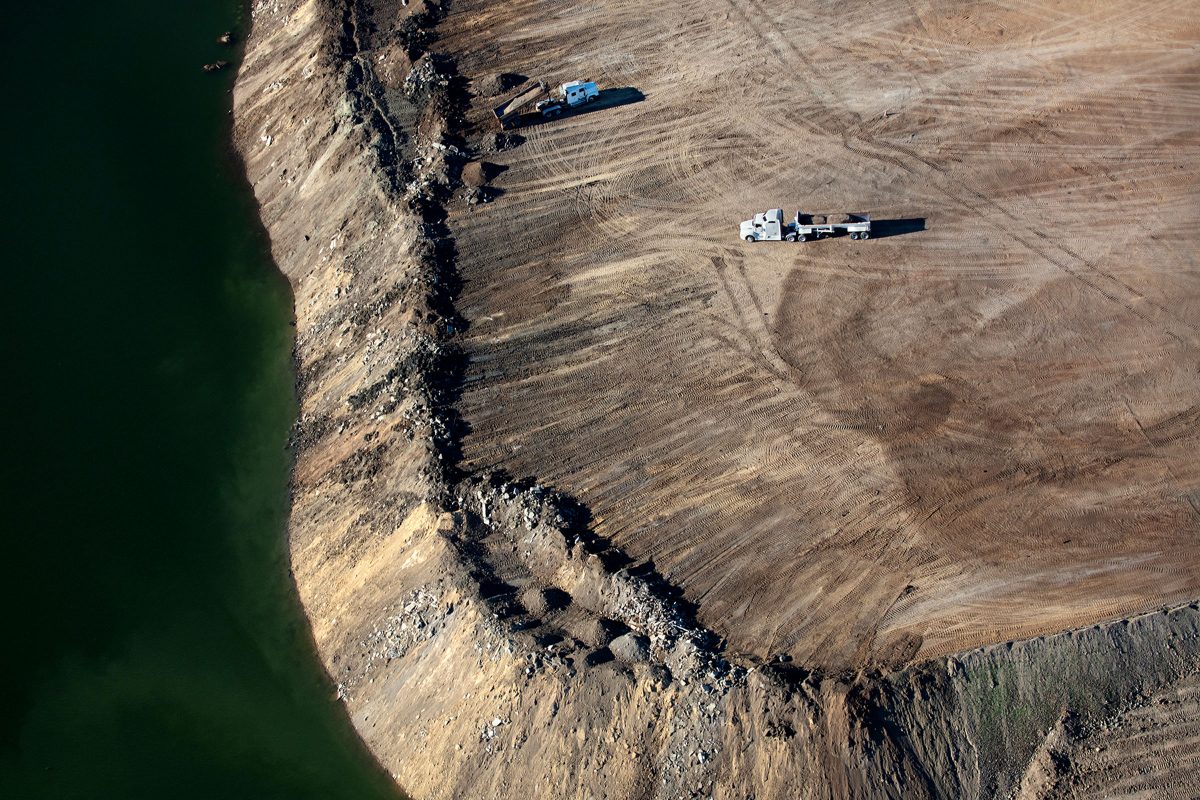 Trucks transport dirt and sediment to rebuild the South Bay’s wetlands