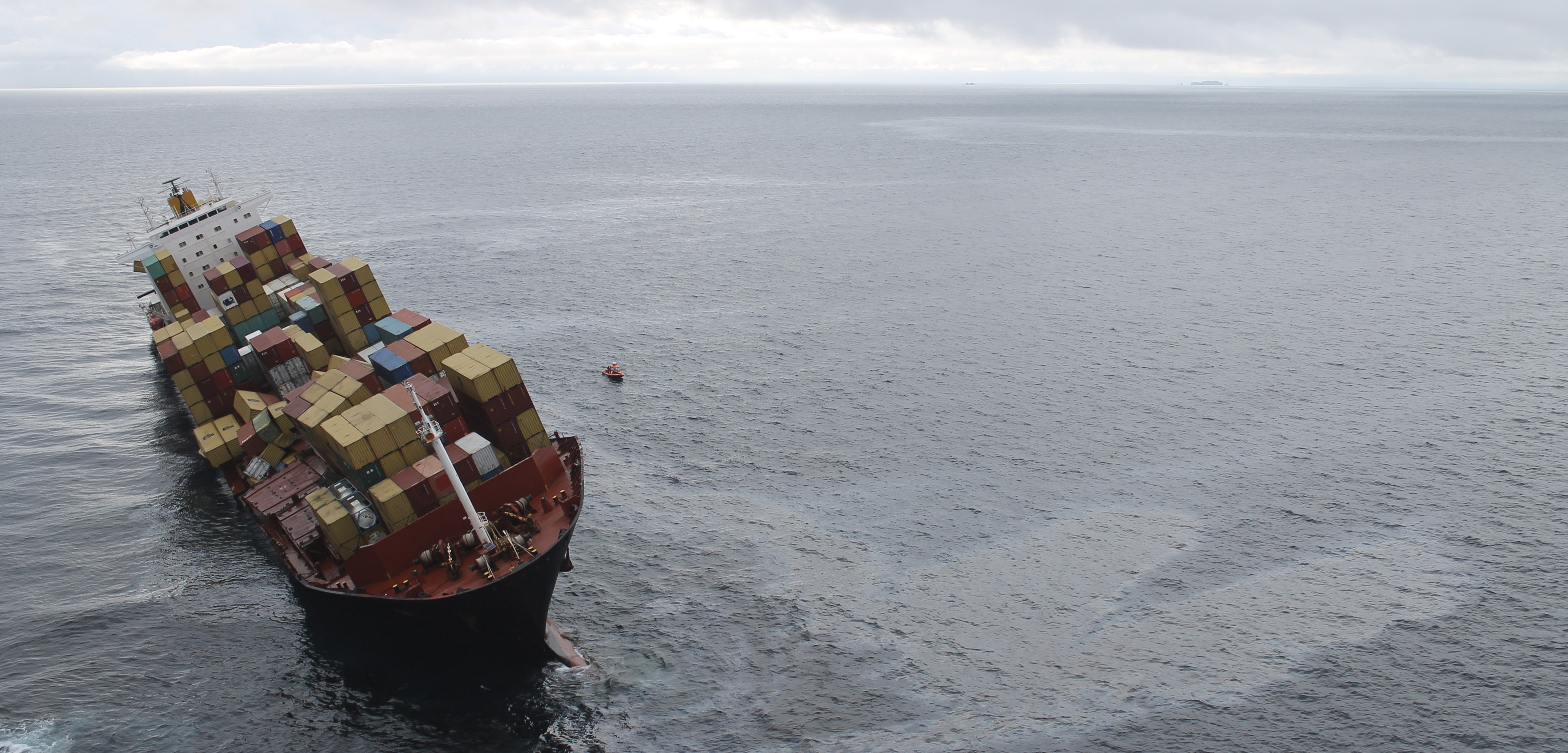 The container ship Rena spilled 350 tonnes of oil into the water off New Zealand after it ran aground on the Astrolabe reef in 2011. Photo by HO/Reuters/Corbis