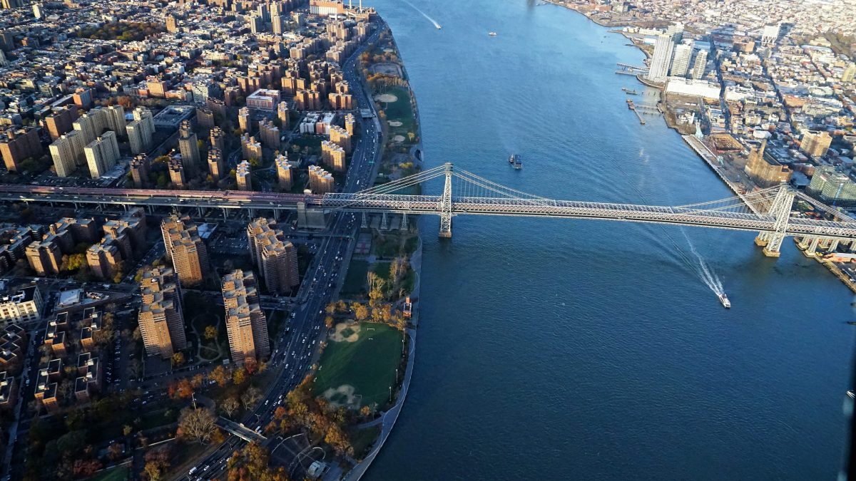 aerial photo of East River Park, New York