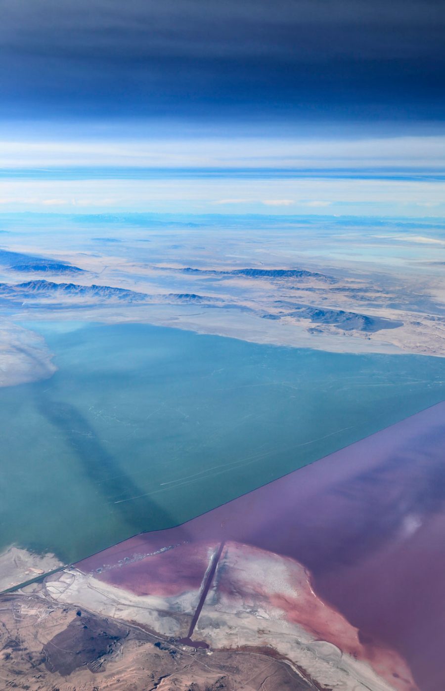 aerial photo of Great Salt Lake