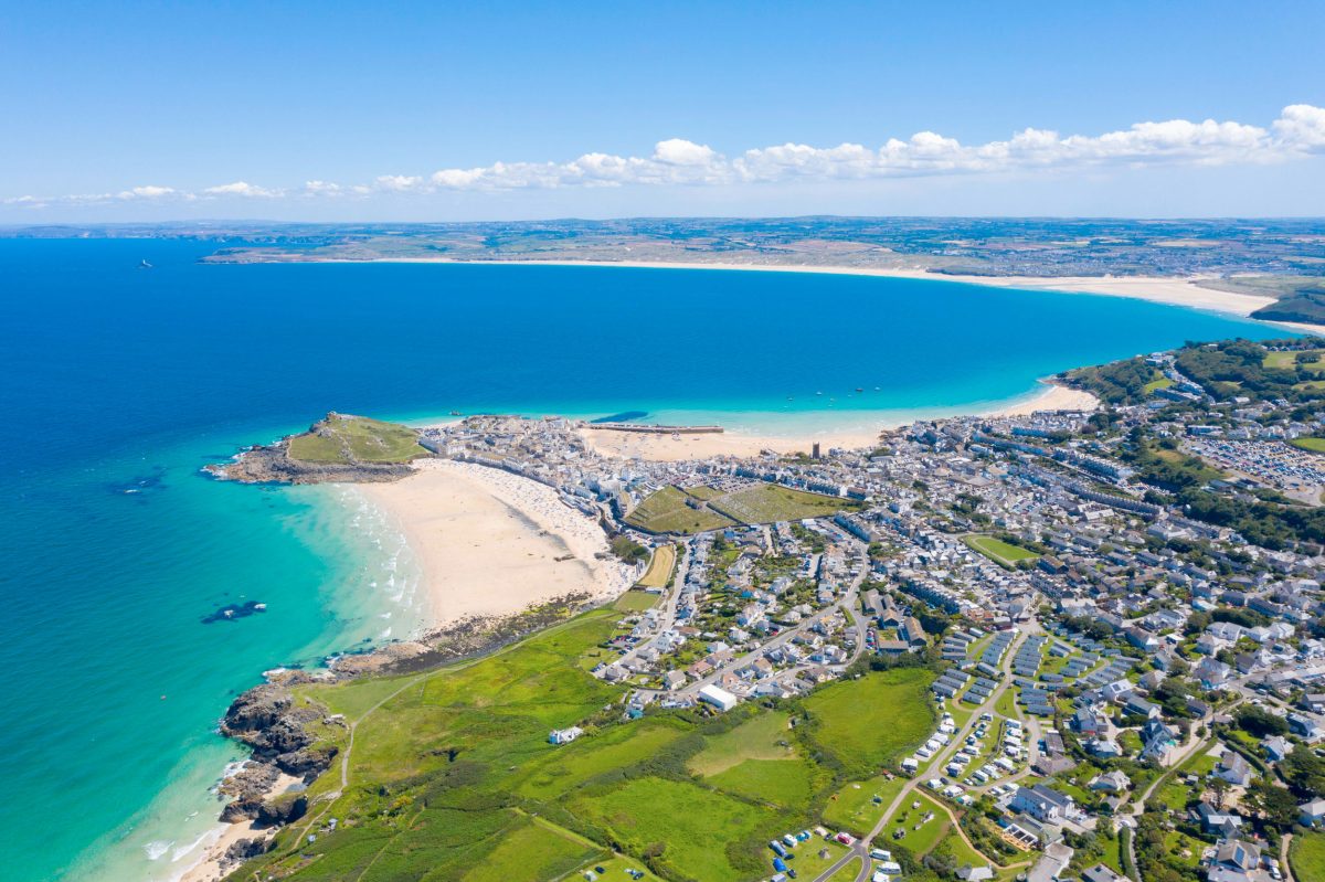 aerial of St. Ives Bay