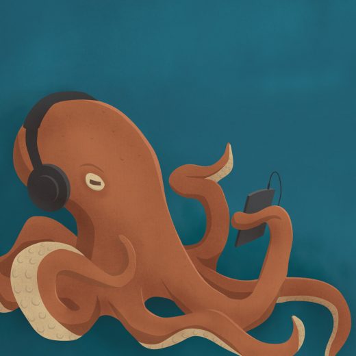 Octopus with an ipod