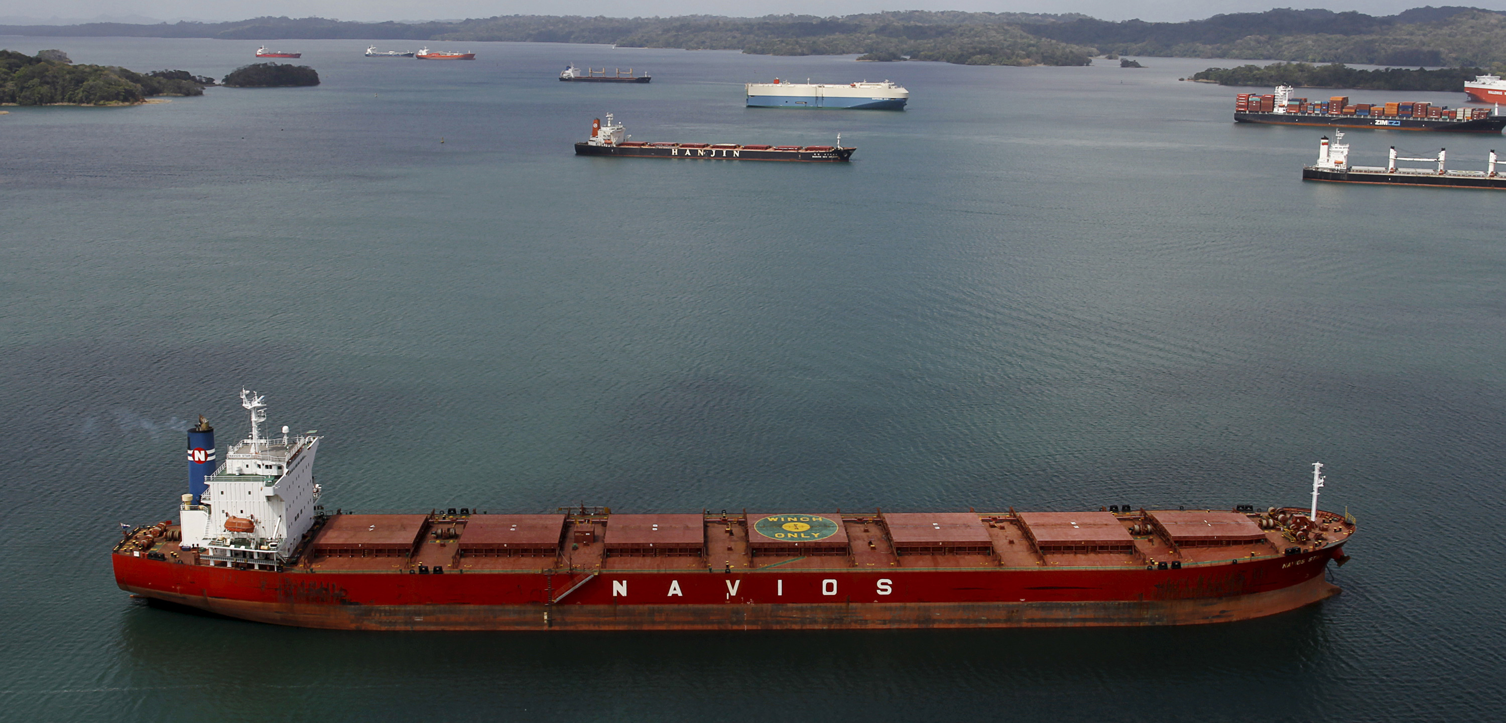Cargo shipping traffic in the Panama Canal. Photo by Carlos Jasso/Reuters/Corbis