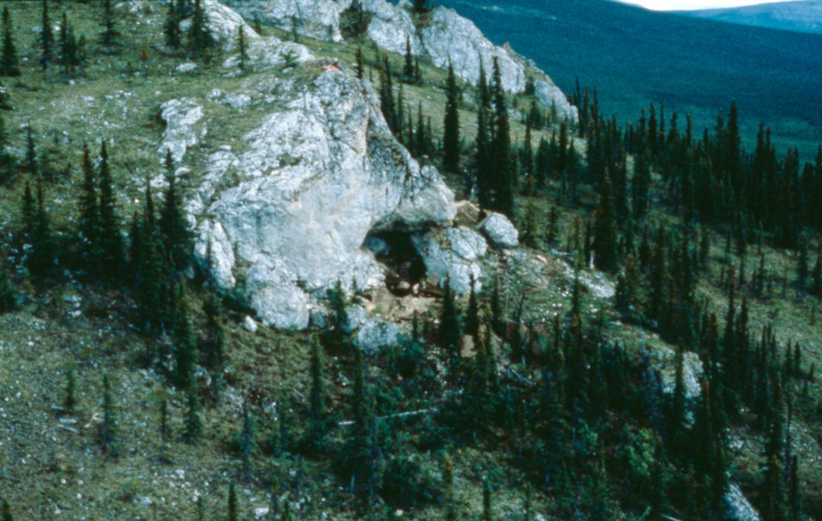 1980s photo of the Bluefish Caves
