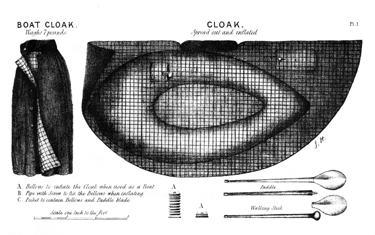 An image from a brochure for the Halkett boat cloak