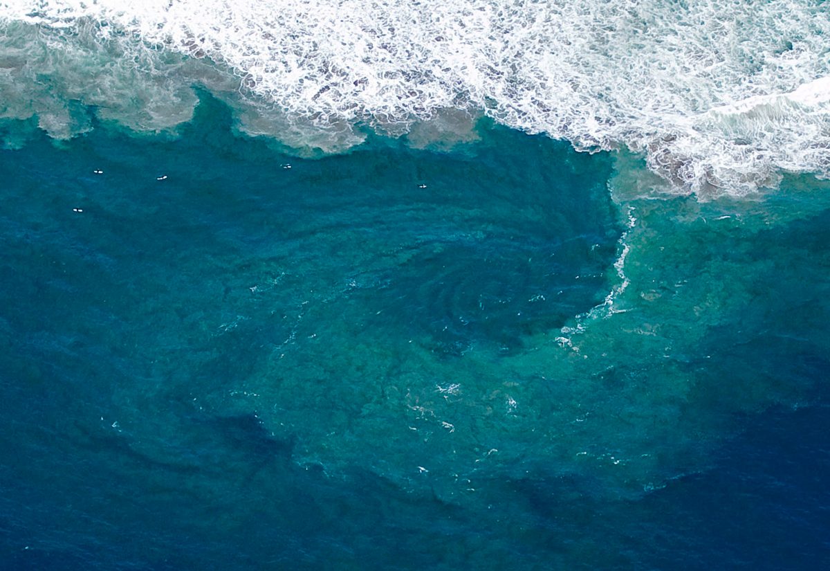 circular rip current seen from above