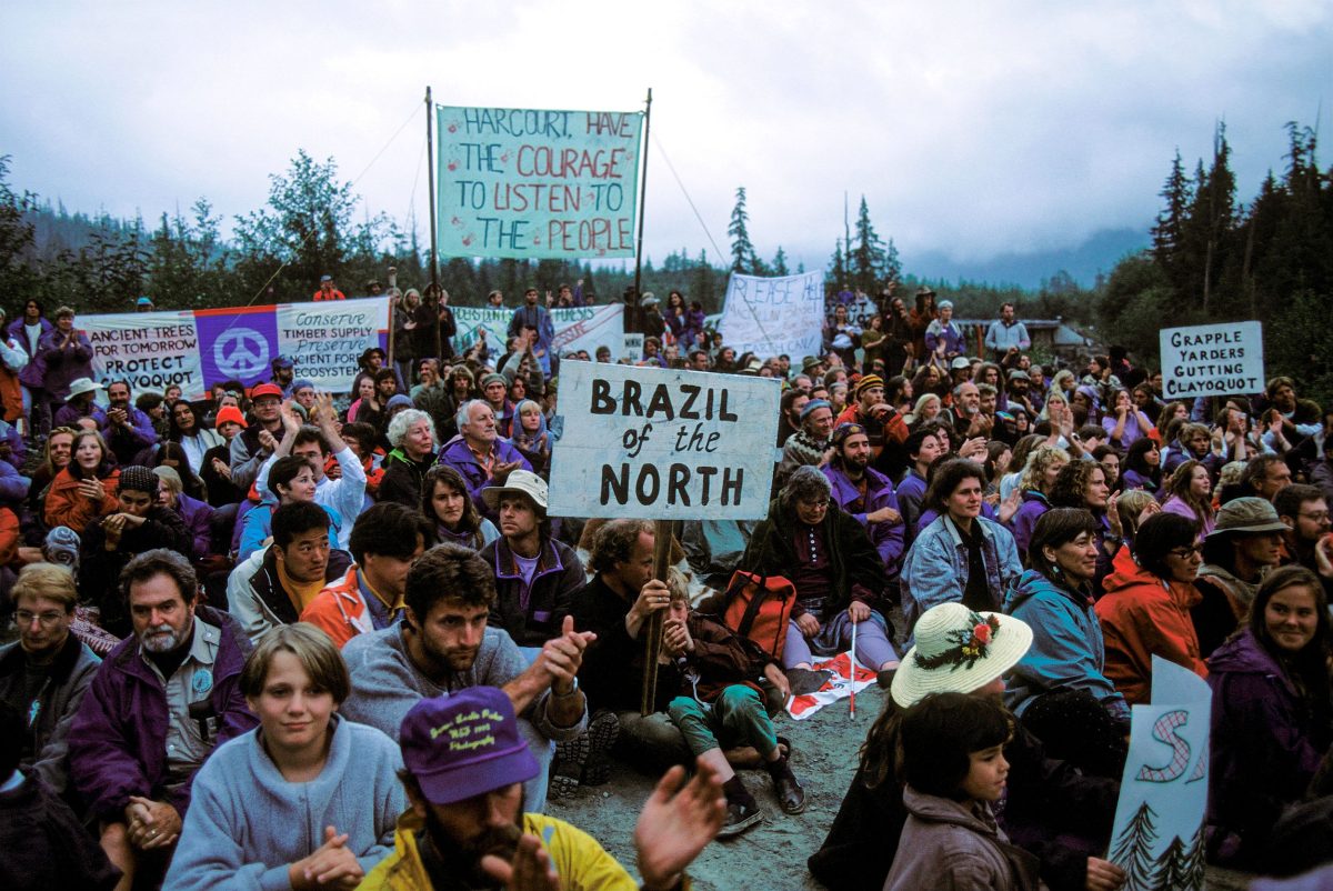 protestors in Clayoquot sound, 1993
