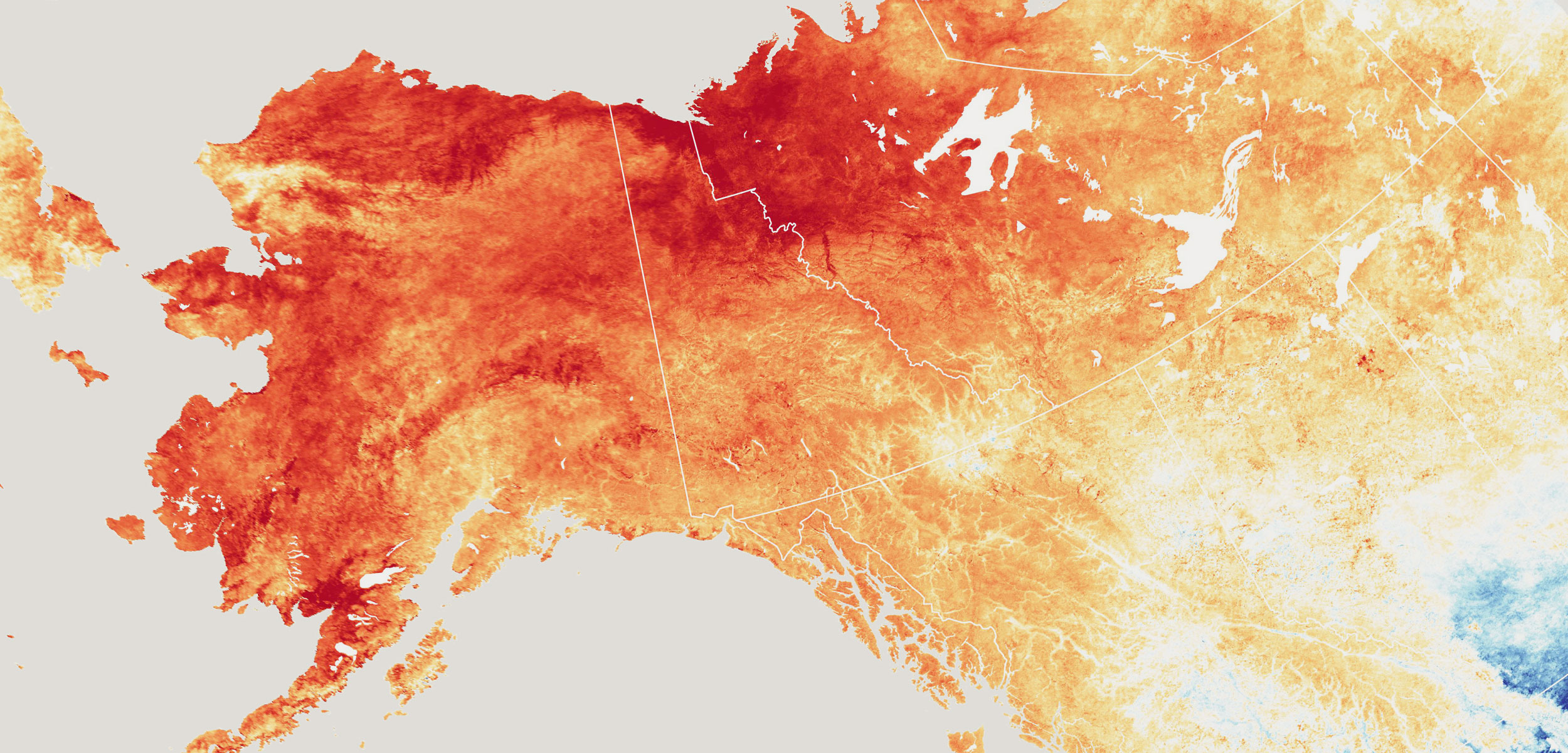 map showing temperature variation in Alaska