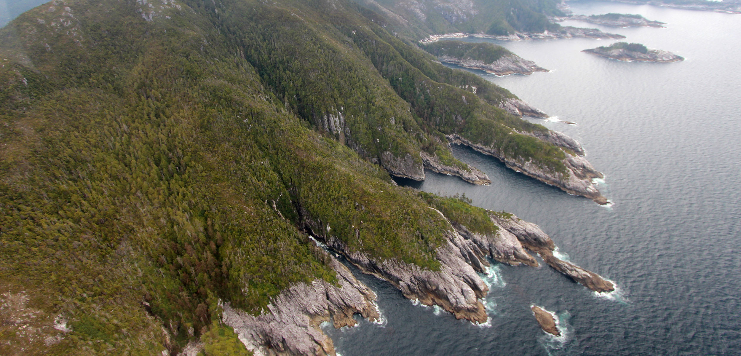 aerial view of Alaska coast