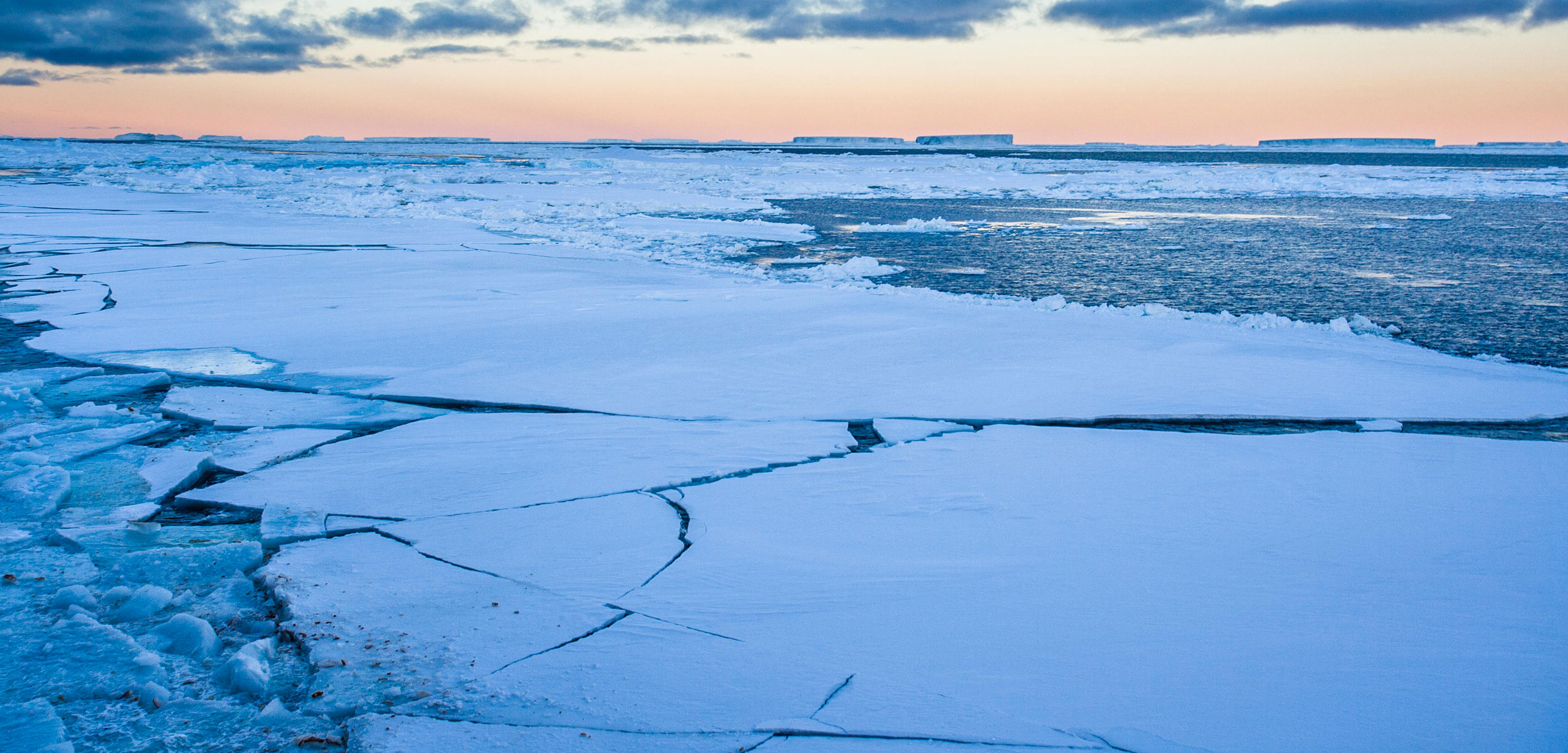 Broken and melting sea ice in the Weddell Sea, Antarctica