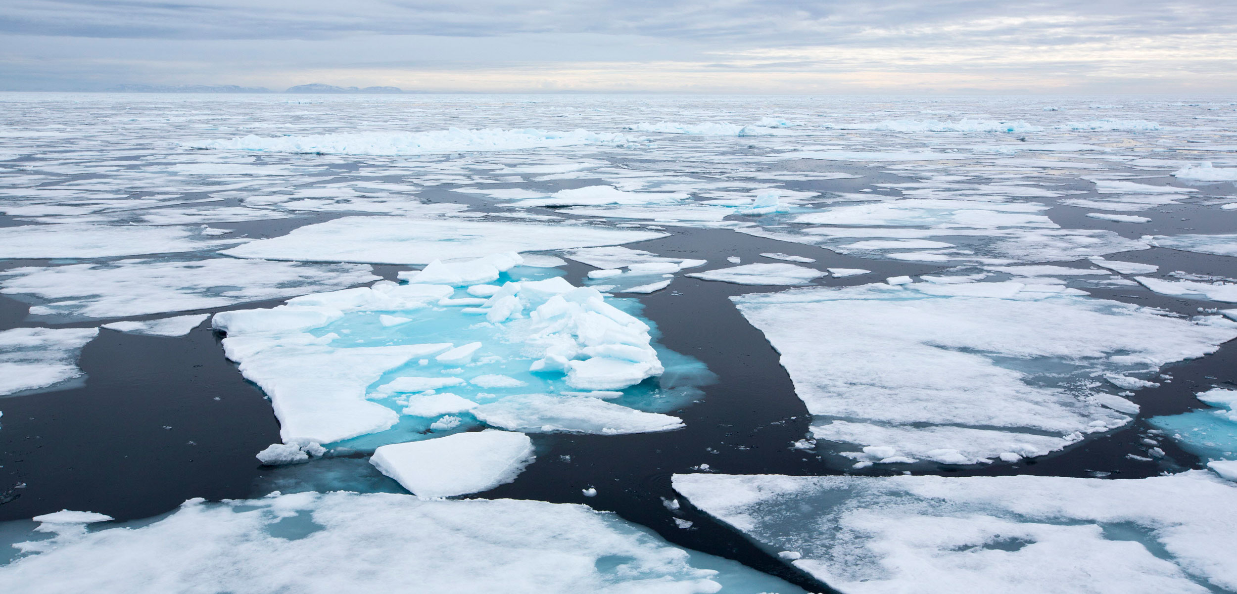 Rotten sea ice off the north coast of Svalbard, Norway