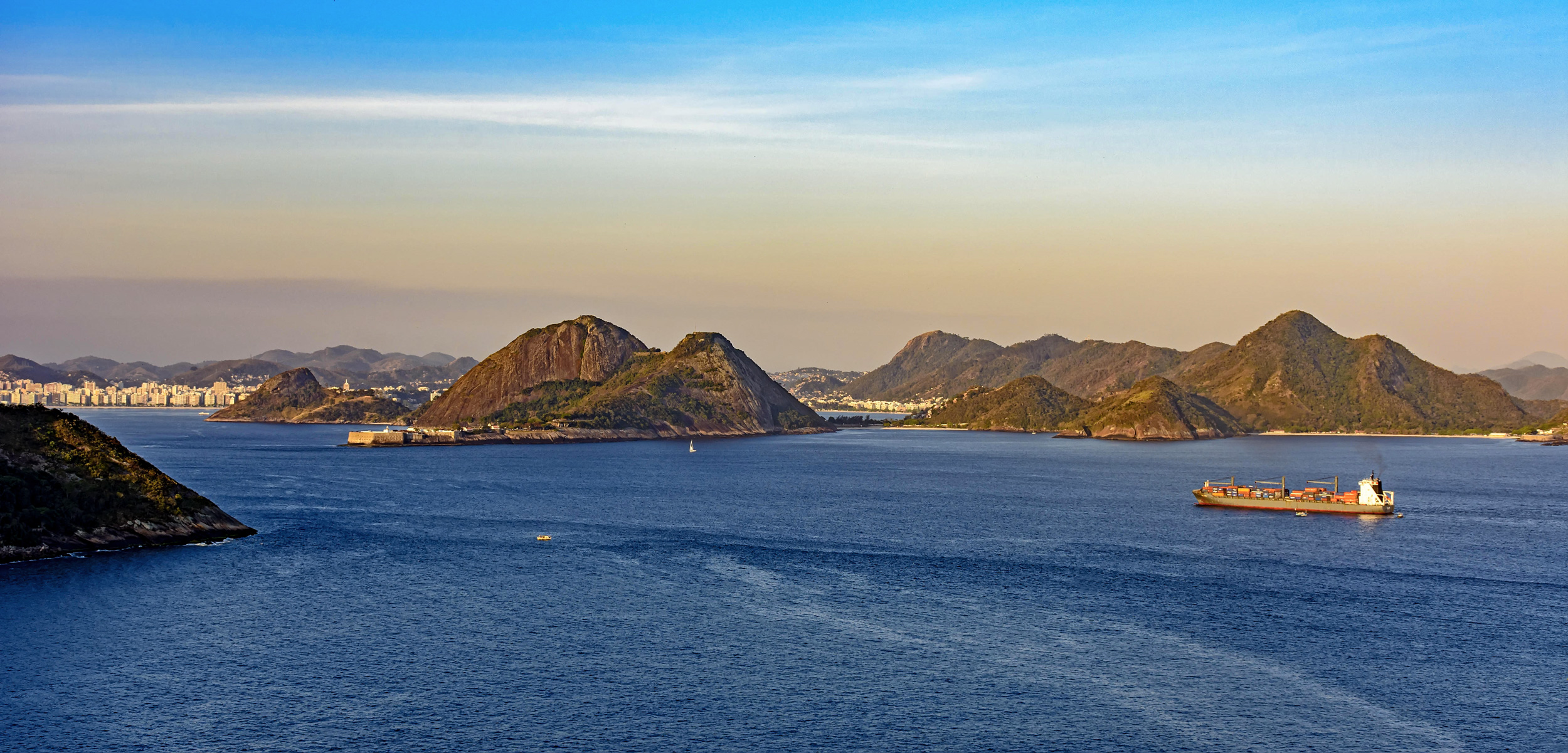 Cargo ship arriving Rio de Janeiro