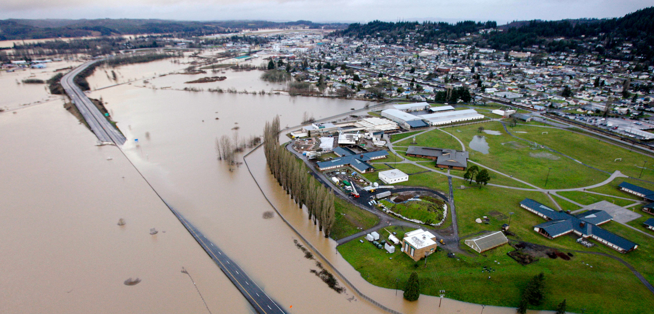 aerial view of 2009 flooding in Washington State