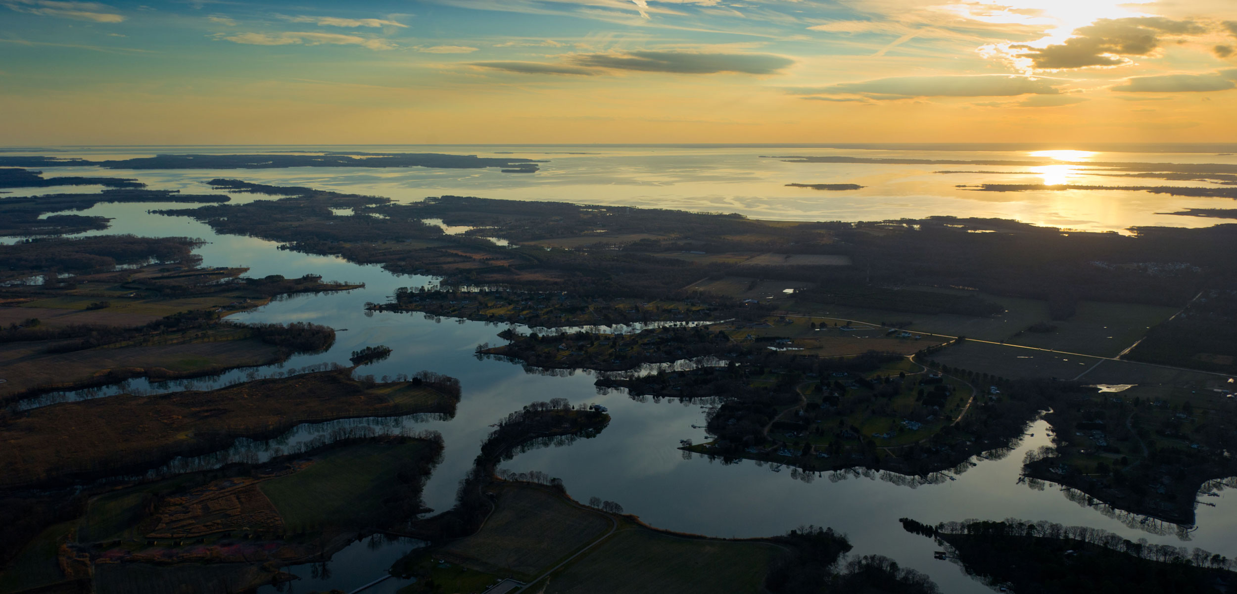 estuaries of the Chesapeake Bay from the sky