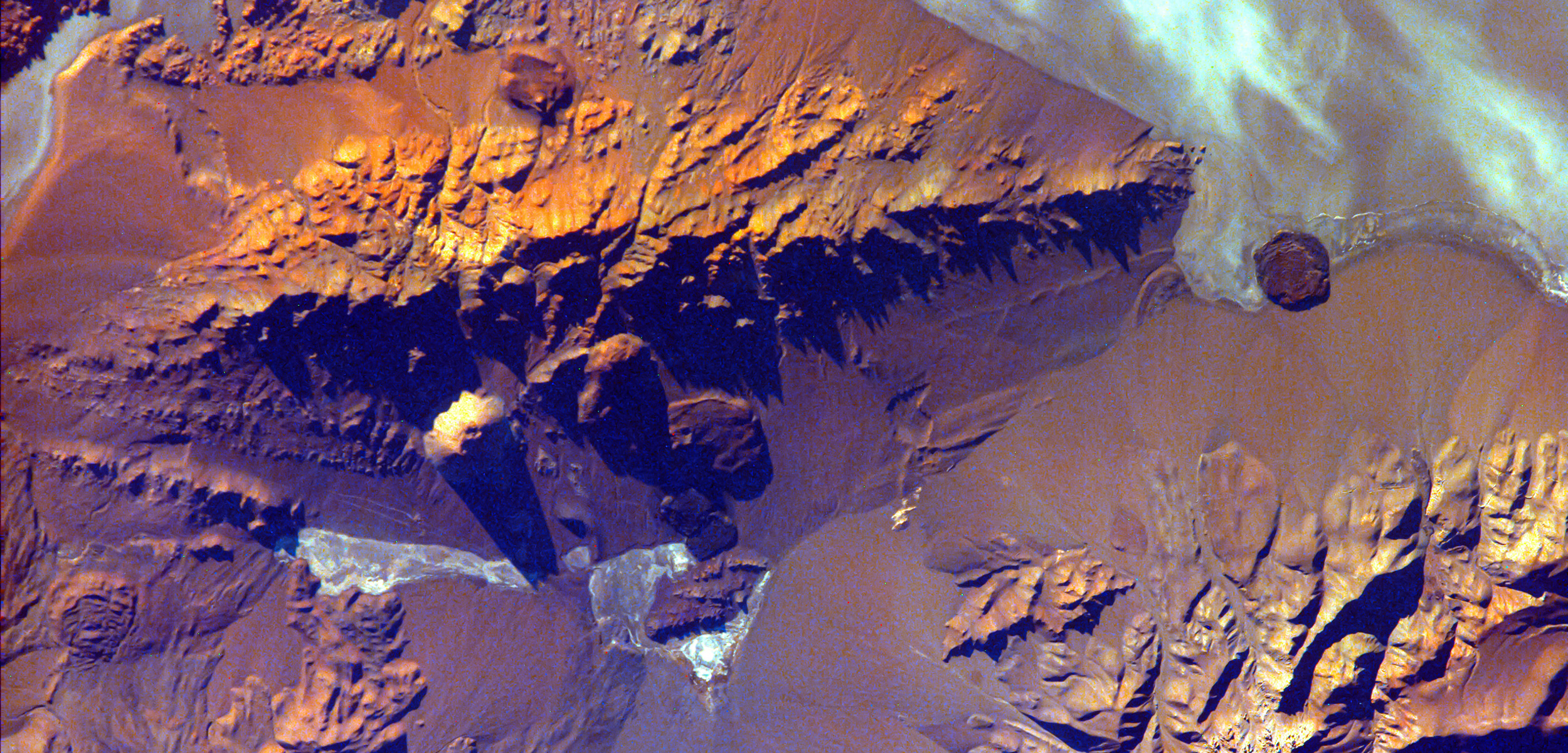 aerial photo of Andes mountains