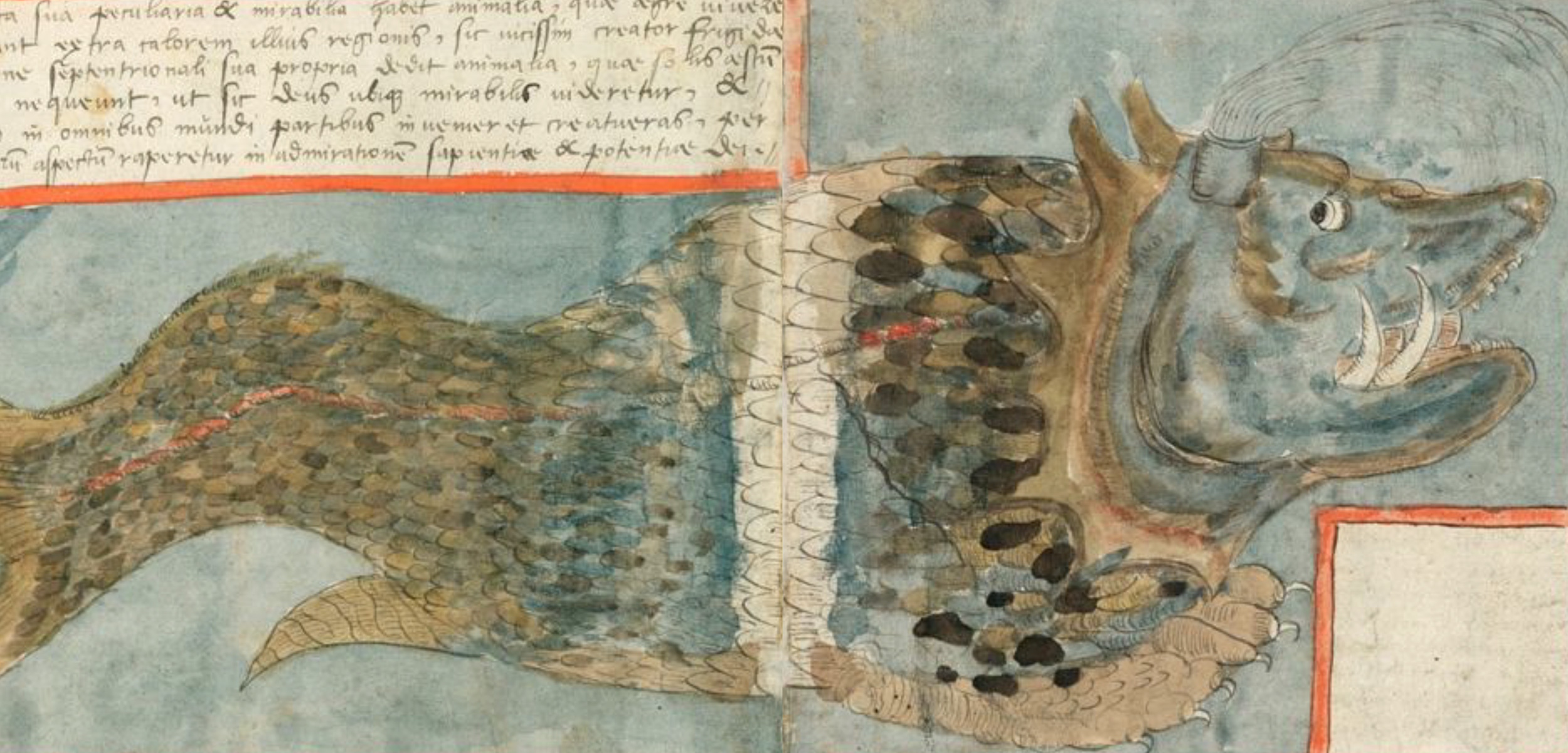 This denizen of the deep is just one of the spectacular watercolor paintings found in Adriaen Coenen’s 16th-century Visboek (Fish Book). Photo courtesy of World Digital Library