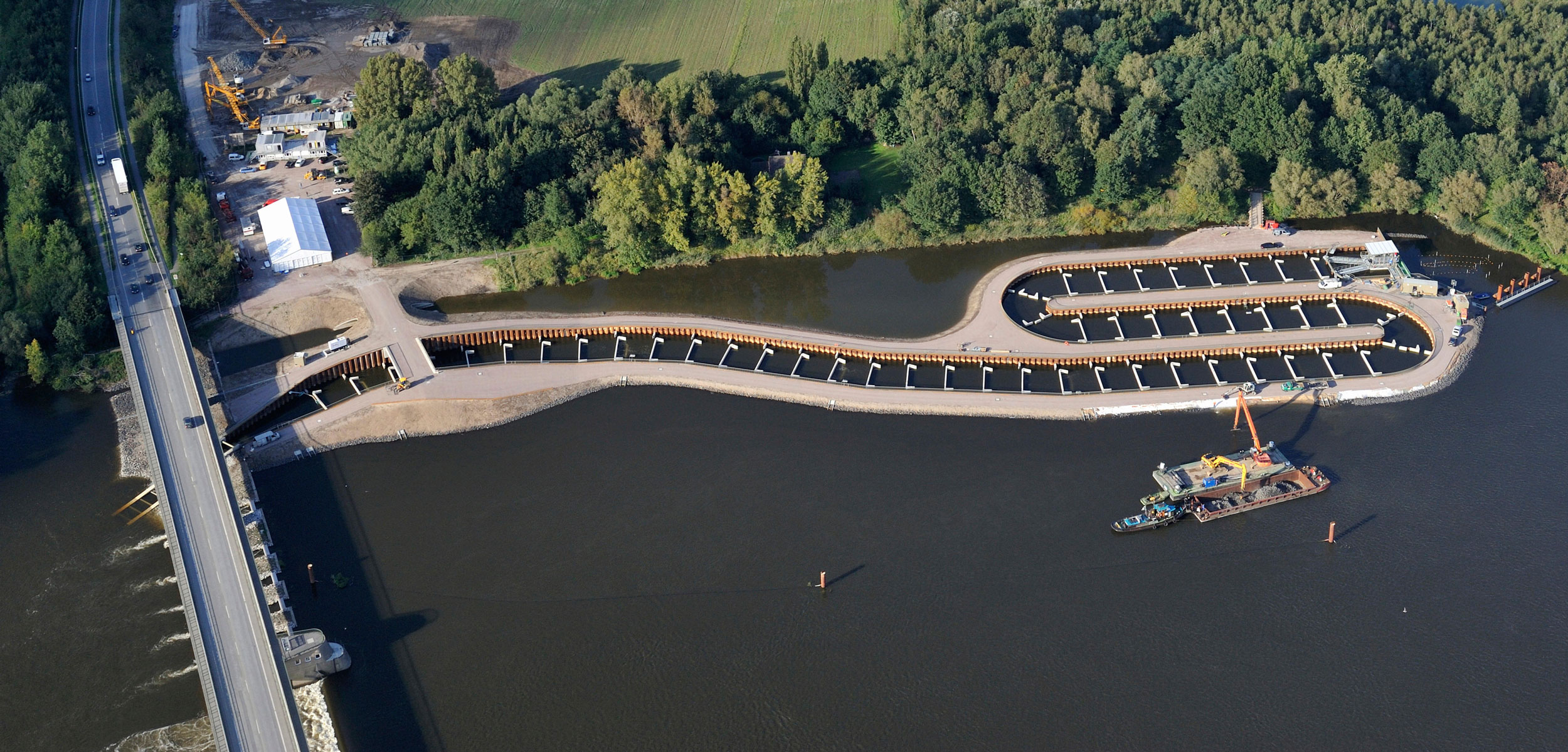 A fish ladder in the Elbe river, Germany