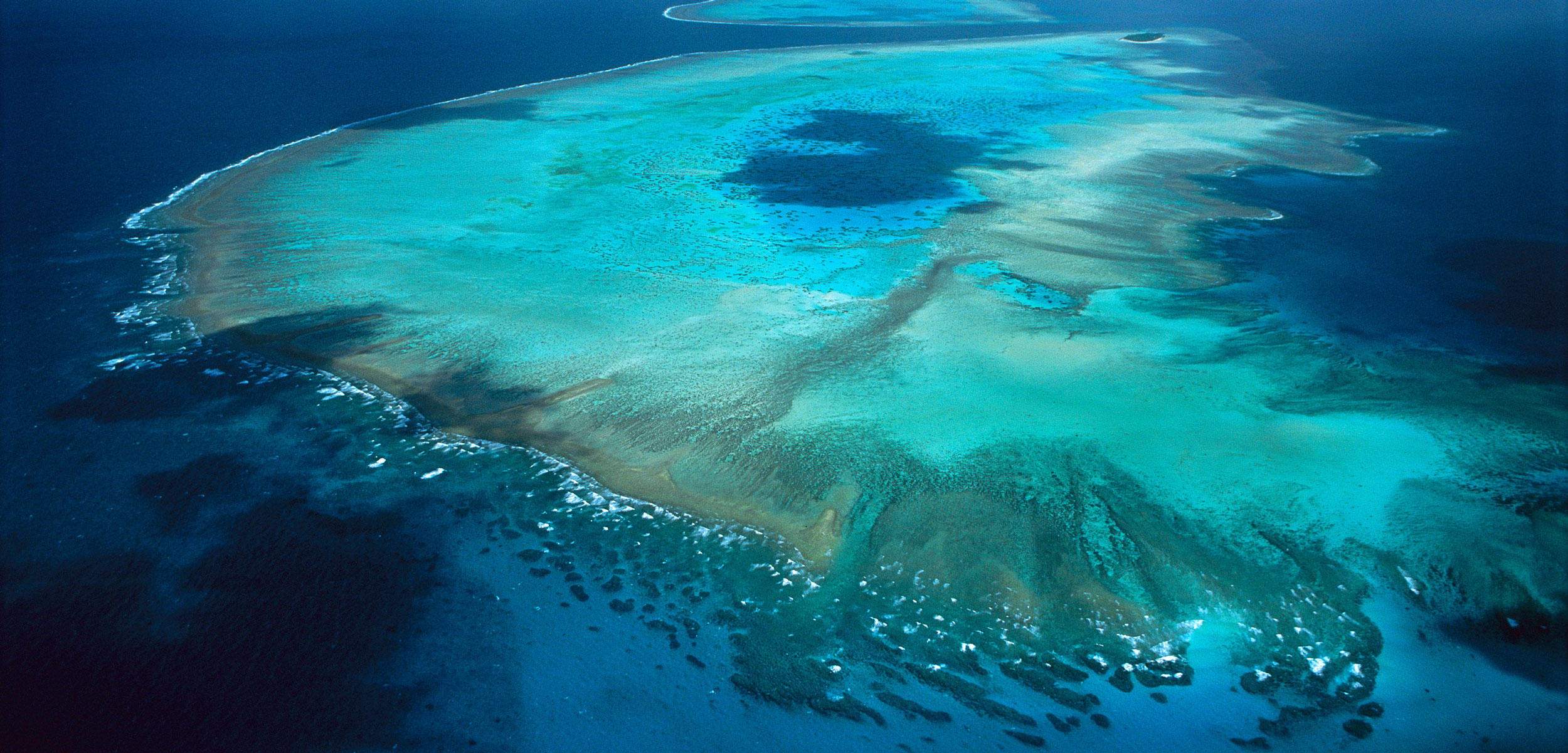 aerial photo of the Great Barrier Reef