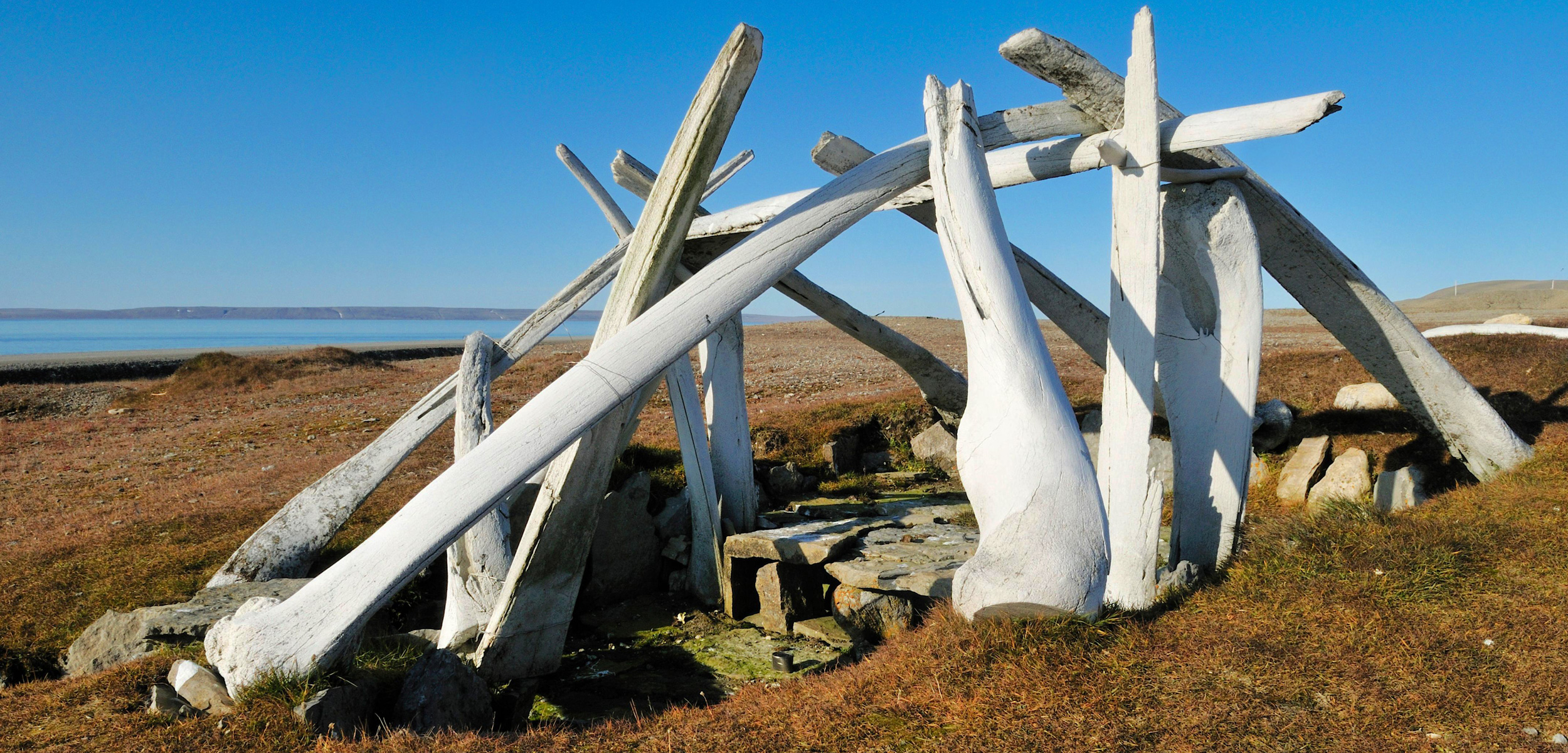 This replica whale bone house on Cornwallis Island, Nunavut, shows how the homes were constructed hundreds of years ago. Photo by age fotostock/Alamy Stock Photo