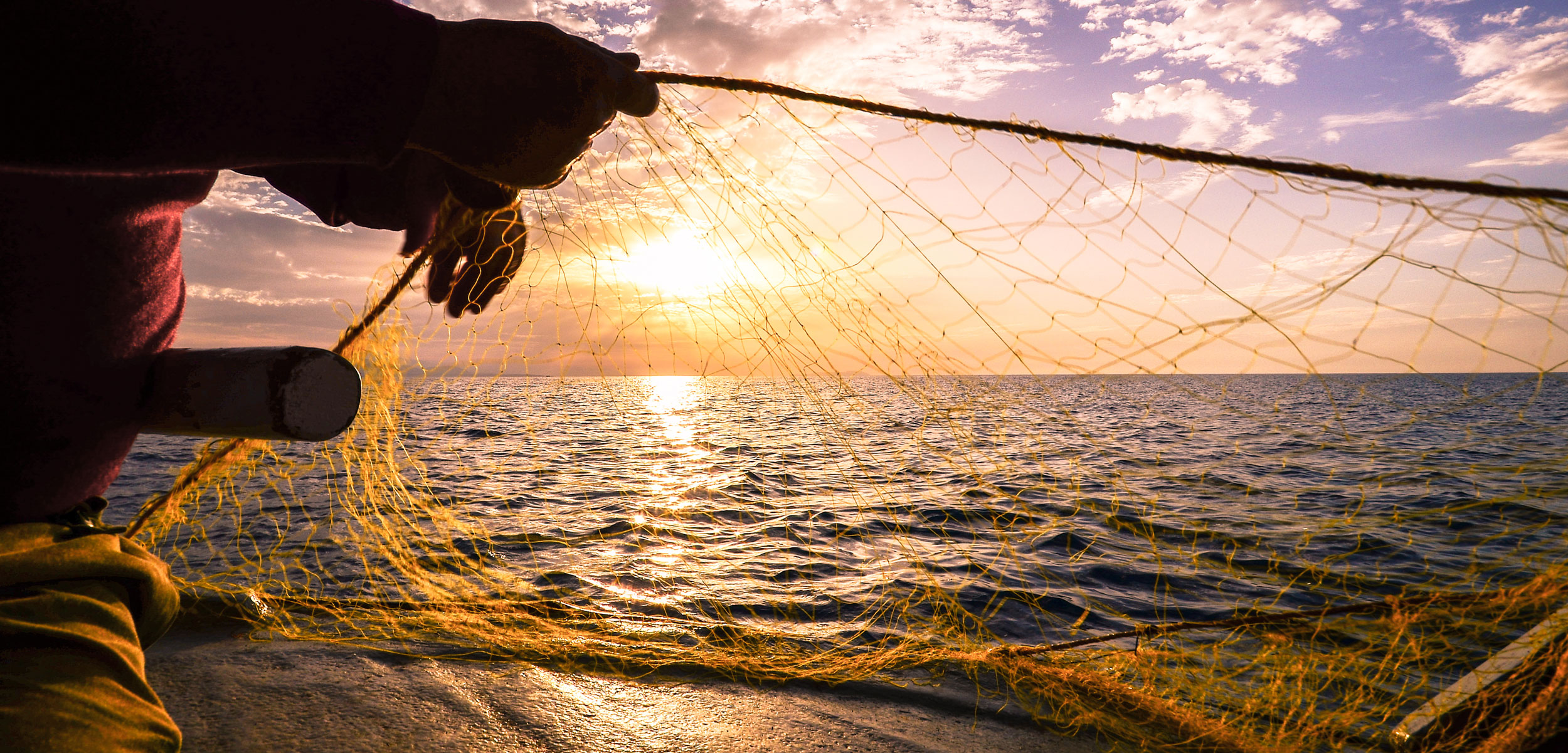 fishing net agains the Mediterranean