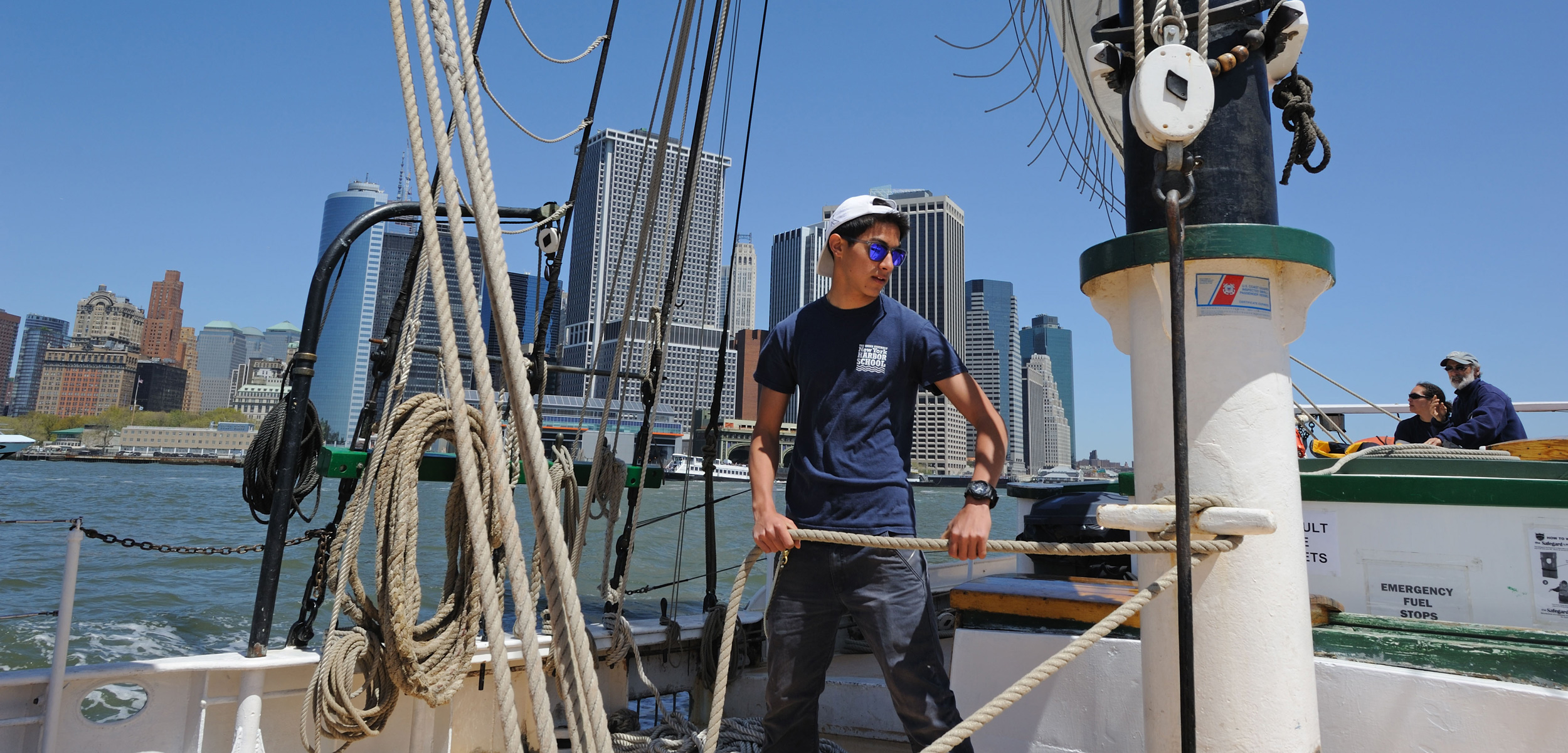 The Urban Assembly New York Harbor School is one of a growing number of high schools around the world teaching students maritime-related skills, such as how to sail. Photo by Terese Loeb Kreuzer/Alamy Stock Photo