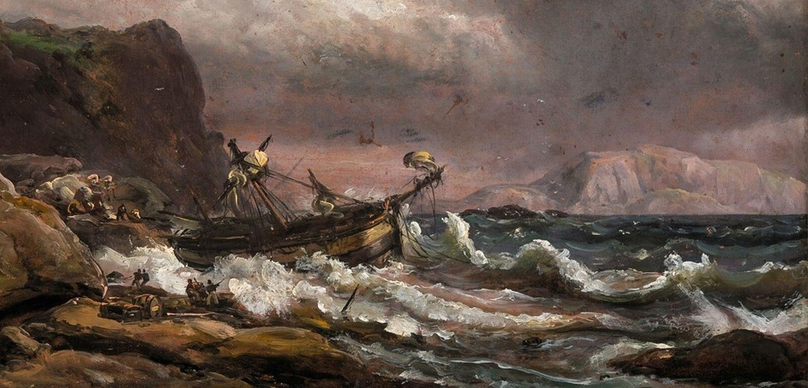 painting depicting a shipwreck