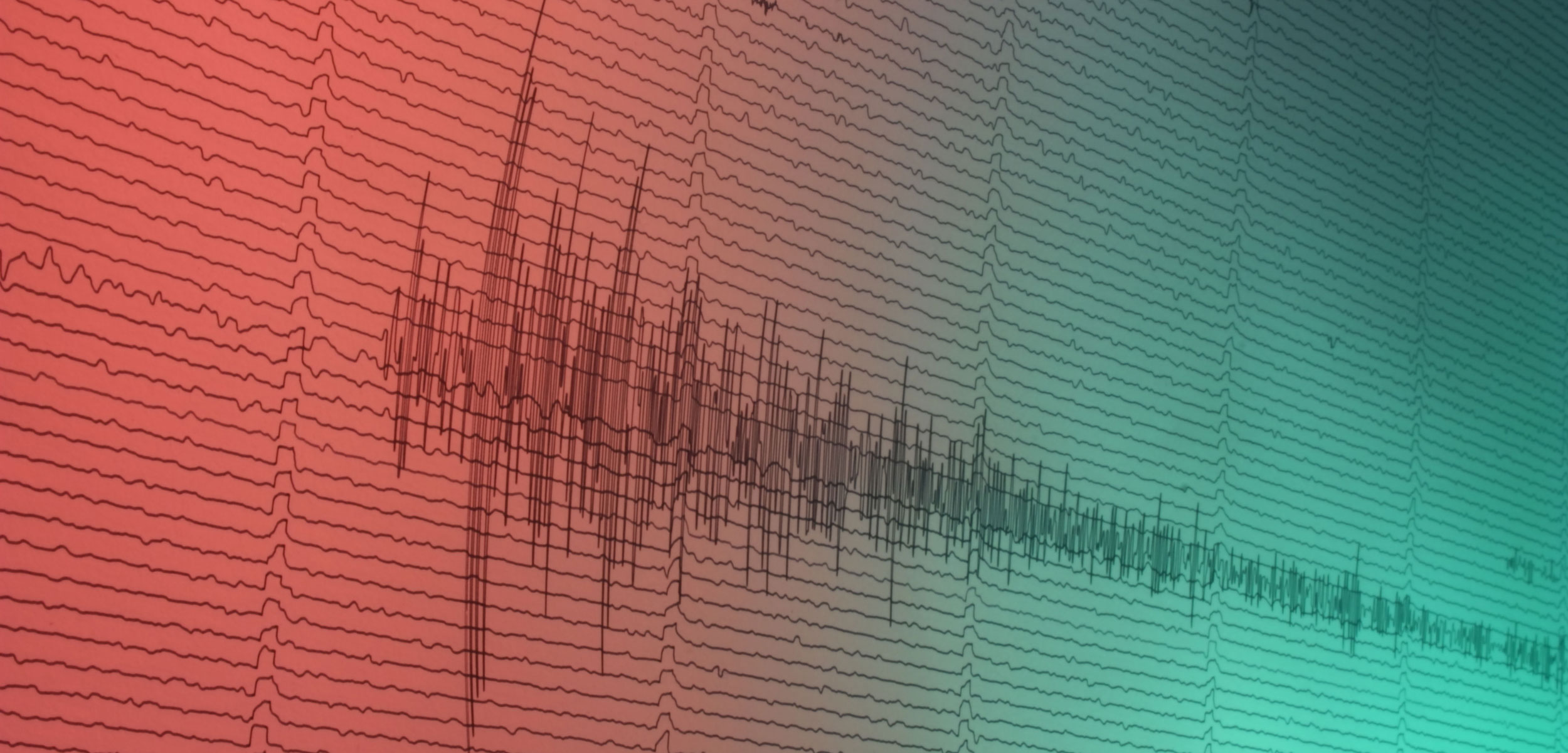 a large earthquake recorded on a seismograph