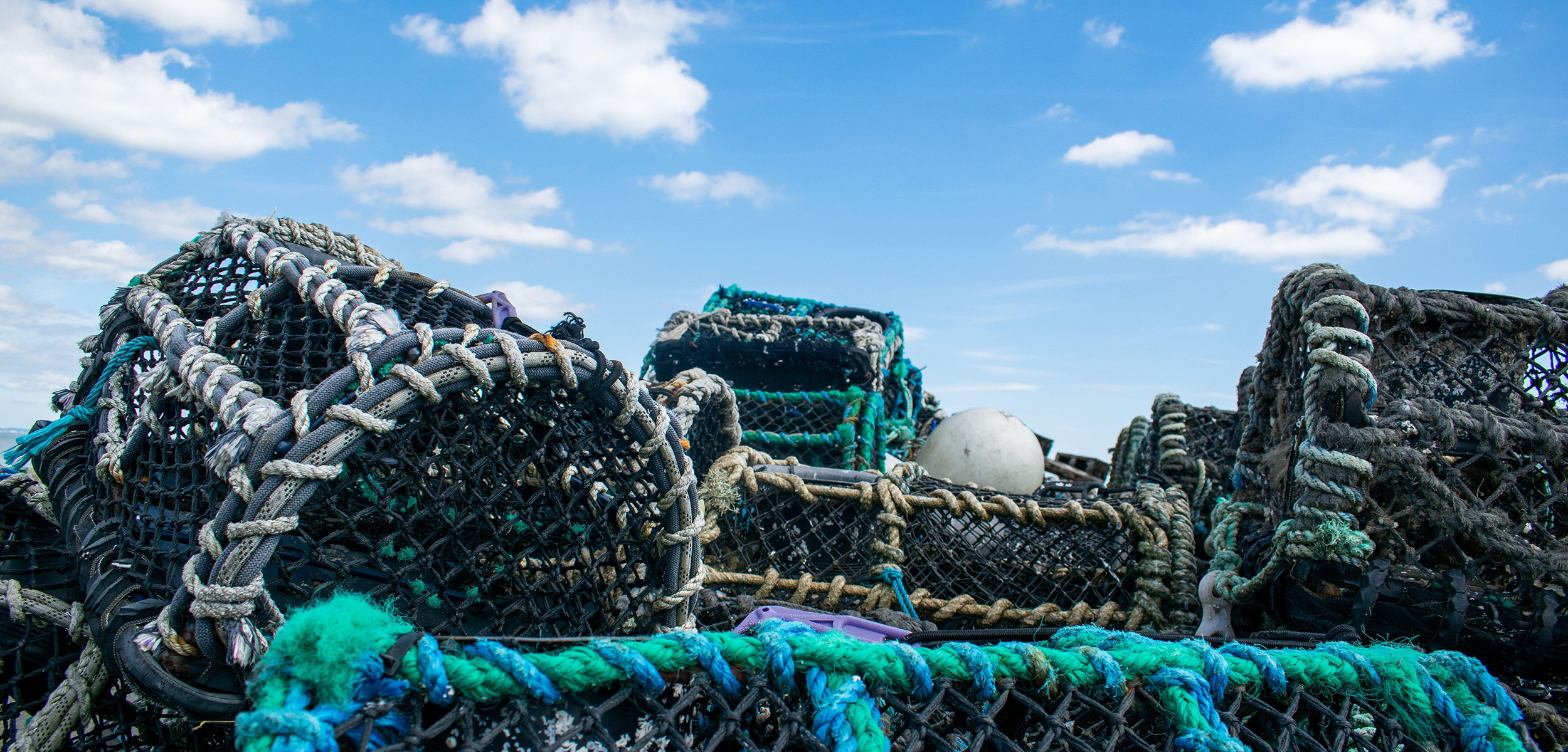 Lobster Pots, Traps and Fishing Equipment on the Back of a