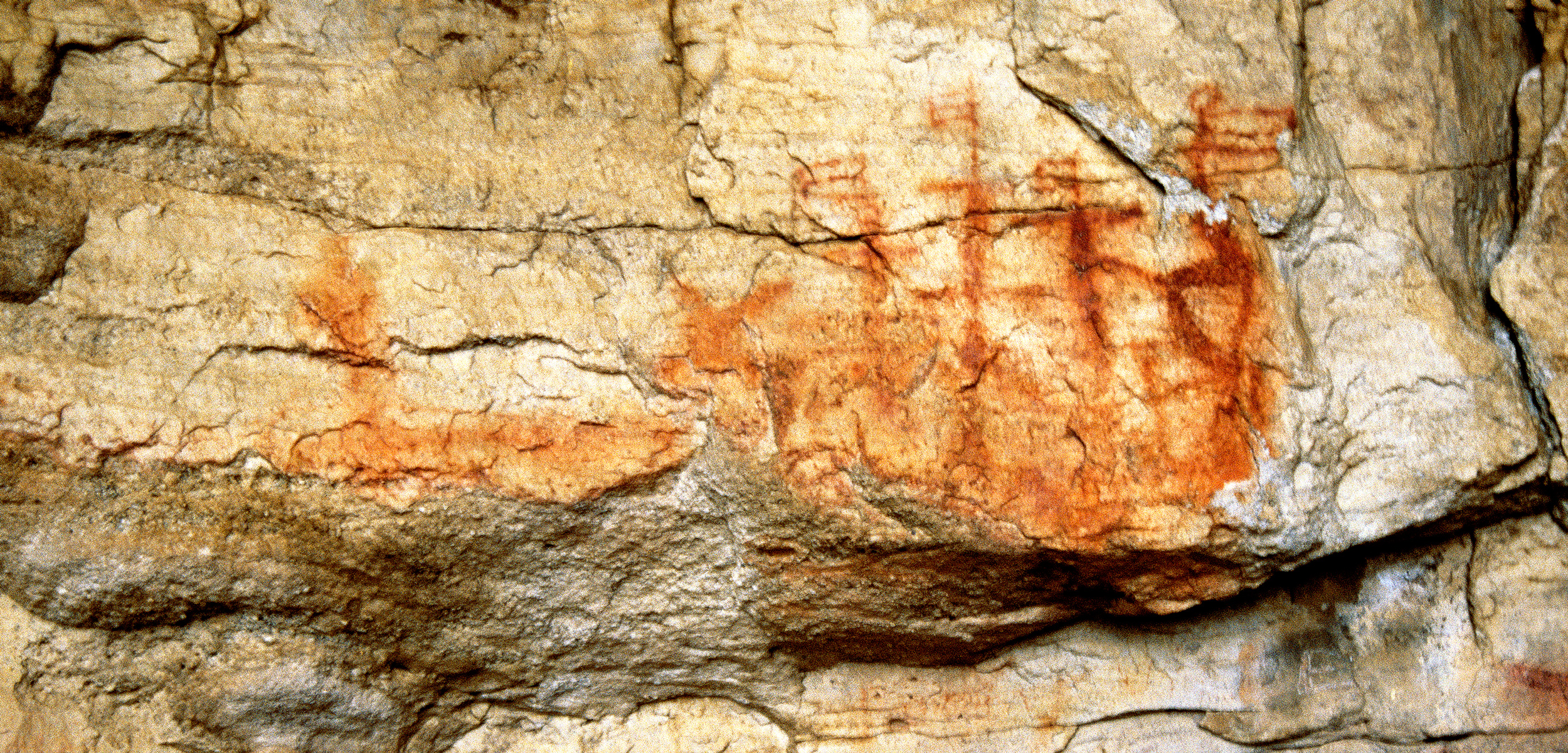 This painting, known as the Porterville Galleon, is believed to be a rare indigenous record of colonial activity in South Africa. Photo courtesy of the Trust for African Rock Art