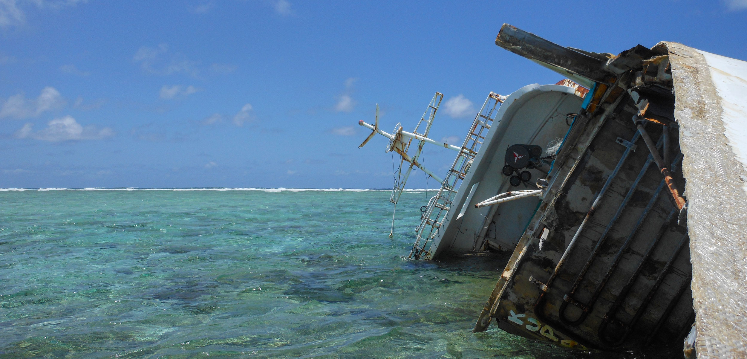 shipwreck on atoll in Saint Brandon
