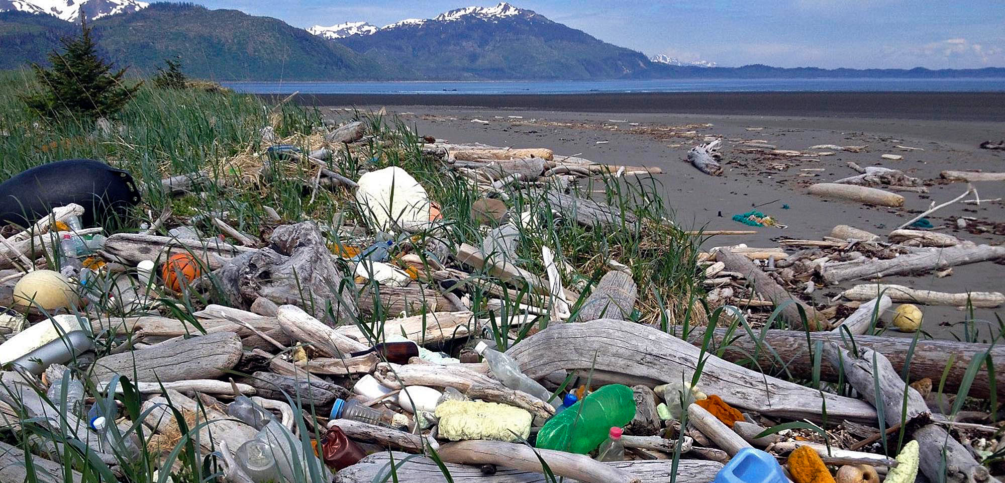marine debris on a beach in Alaska