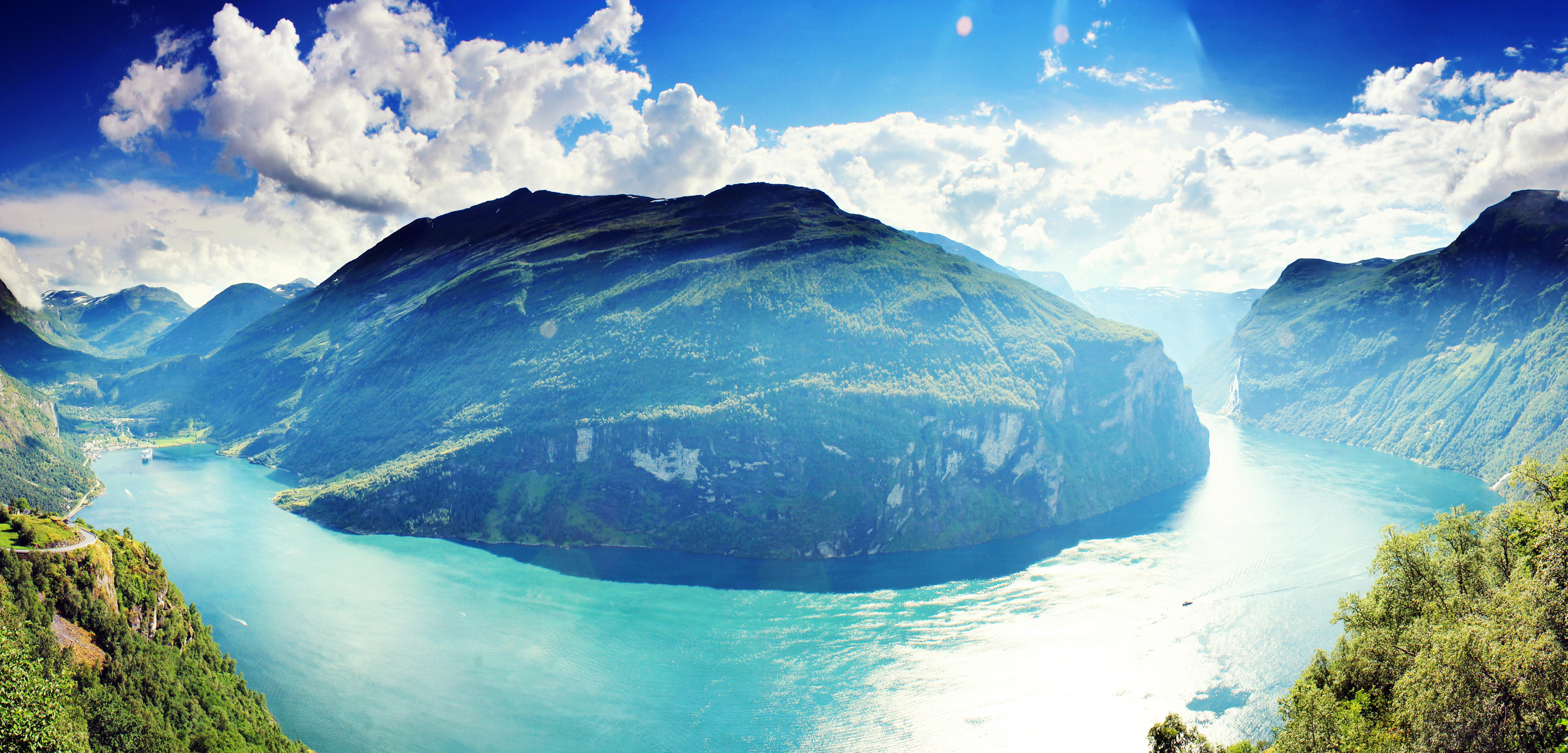 panoramic view of Geirangerfjord, Norway
