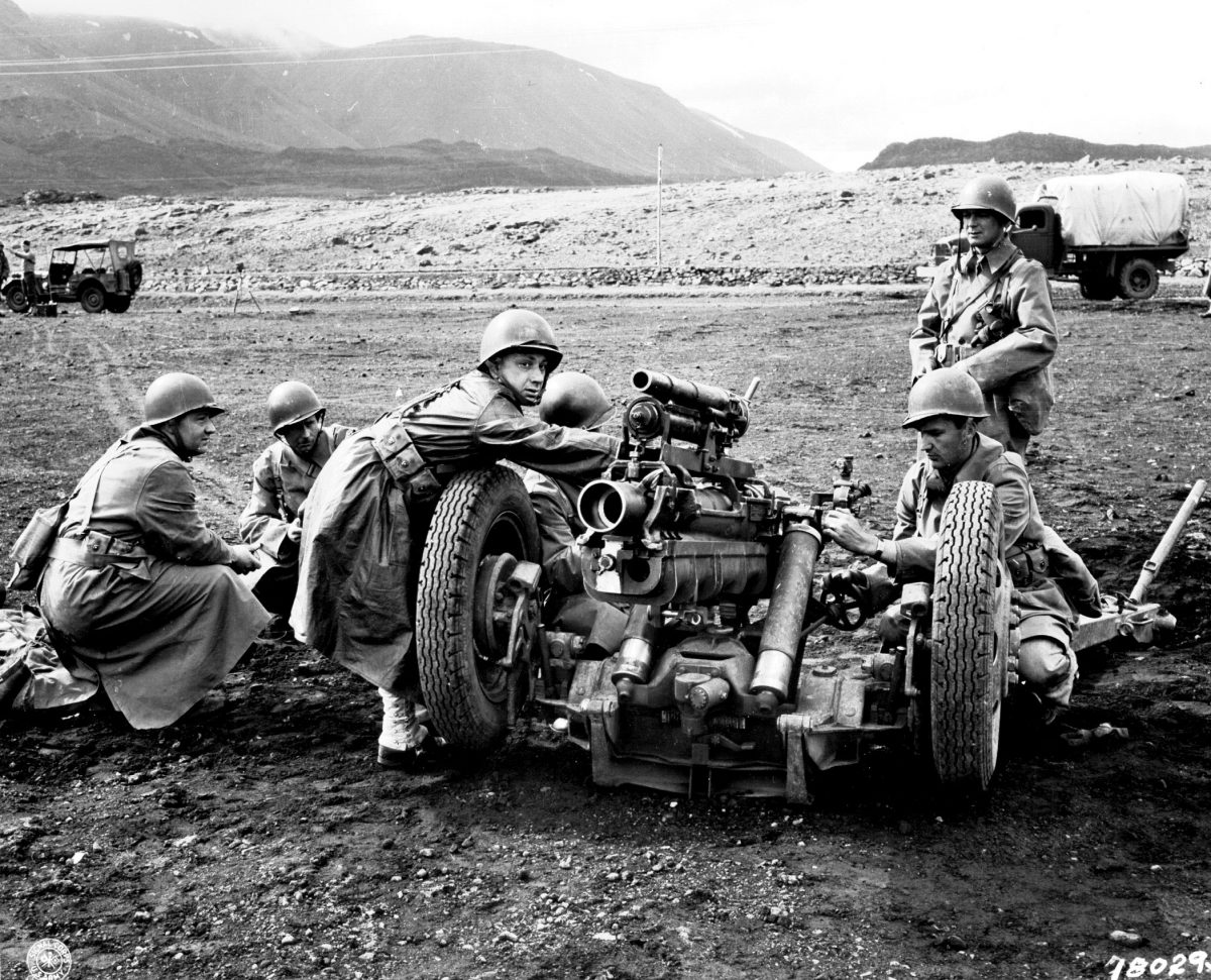 American soldiers training in Allied-occupied Iceland in June 1943