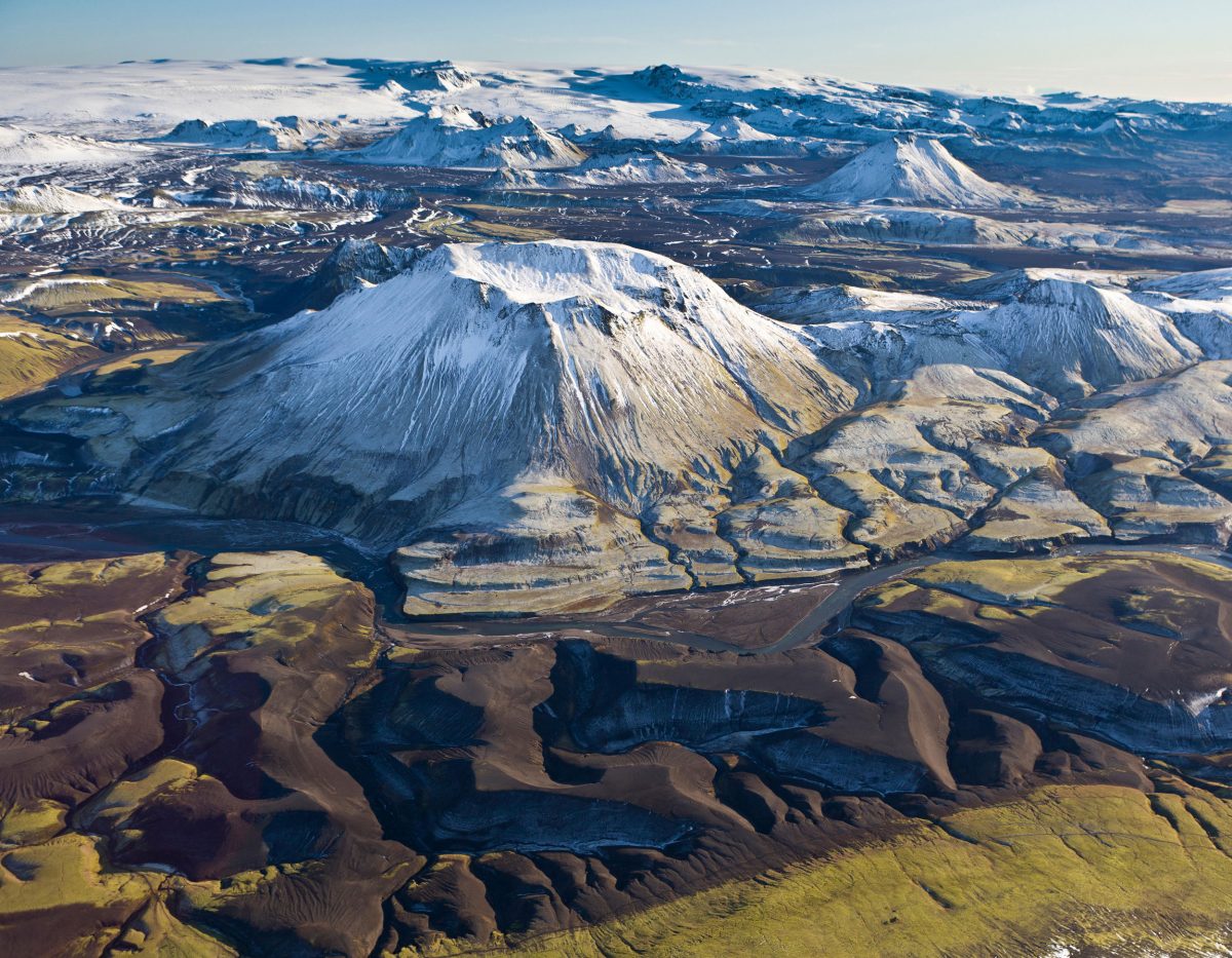 aerial photo of the volcano Katla
