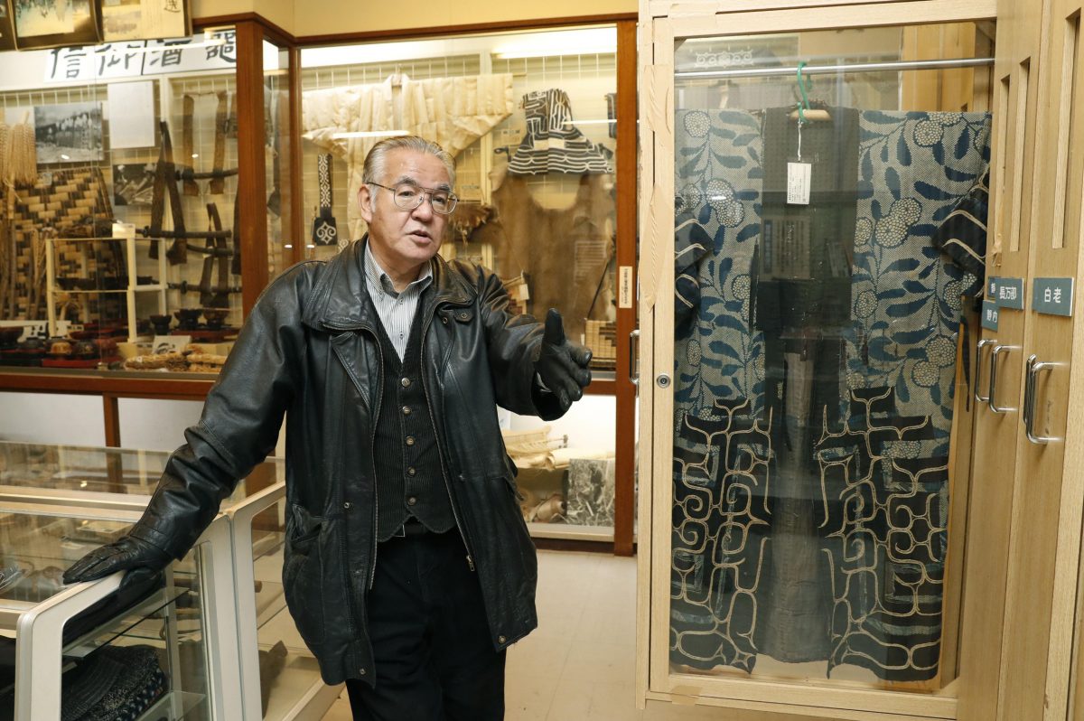 Born in Biratori in 1952, Ainu Shigeru Kayano began collecting his people’s artifacts and recording their folk tales. He opened the Nibutani Ainu Cultural Museum in 1972, a private collection of items he collected over two decades. He was the first Ainu member of Japan’s parliament in 1994, the same year his memoir, <em>Our Land Was a Forest</em>, was published. Photo by Kyodo News/Getty Images