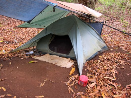 library tent used by squatters in the Kalalau Valley