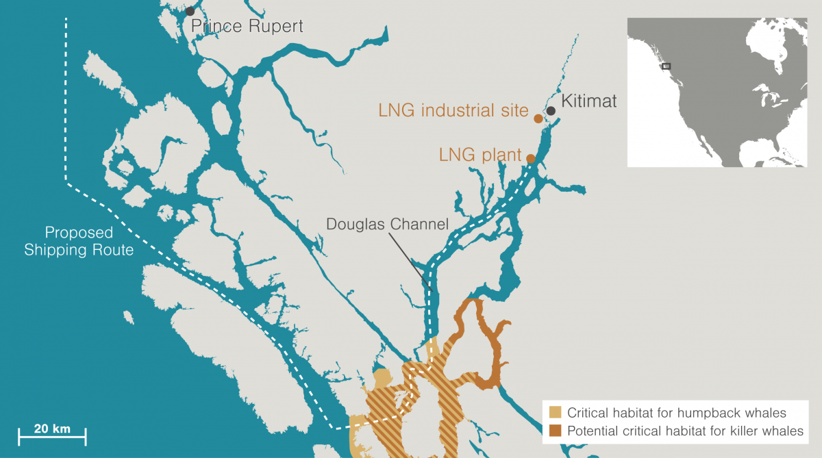 Map of Douglas Channel and Kitimat