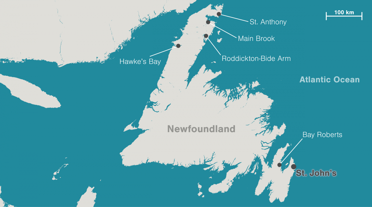 map of Newfoundland