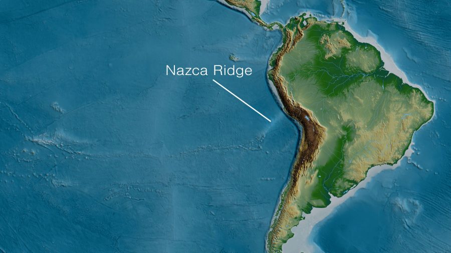 Mapf containing South America and the Nazca Ridge