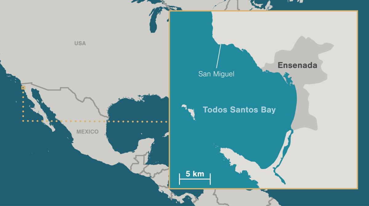 map of San Miguel beach, Baja California, Mexico