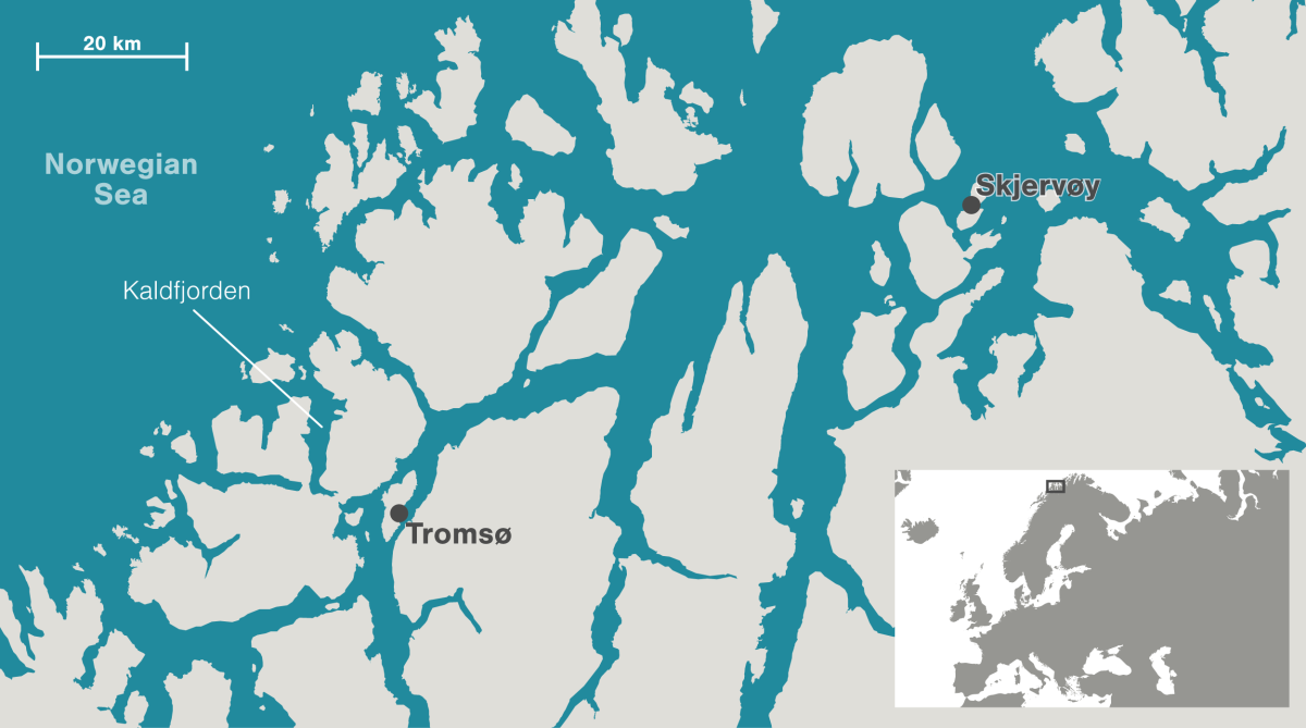 Map of Tromsø and area