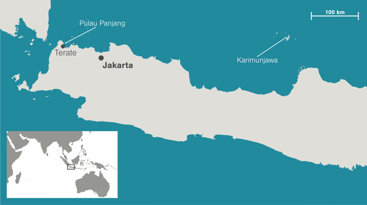 Map of Java, Indonesia