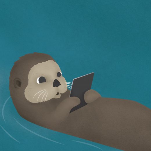 Otter with an ipad