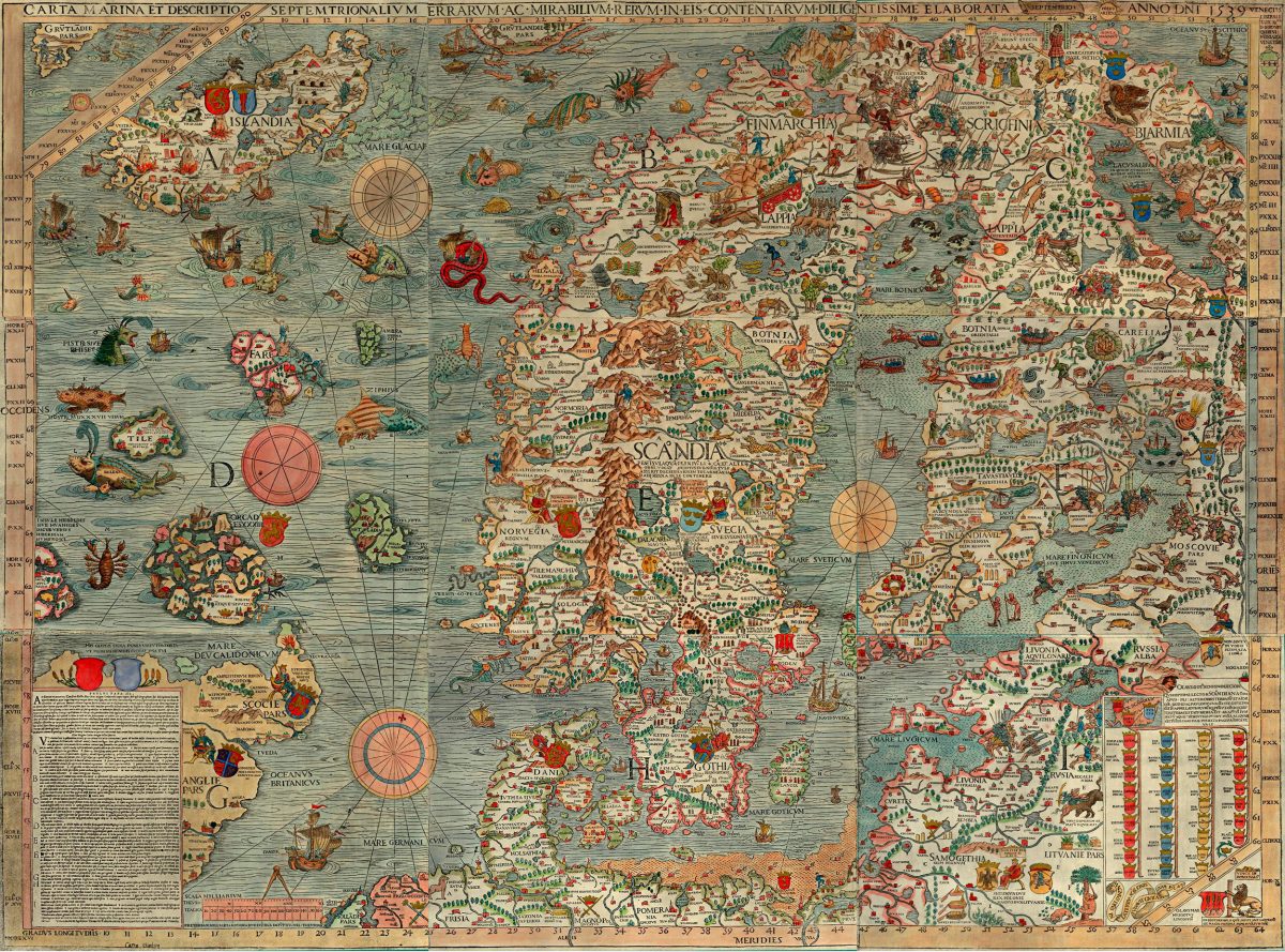 1539 map of Scandinavia