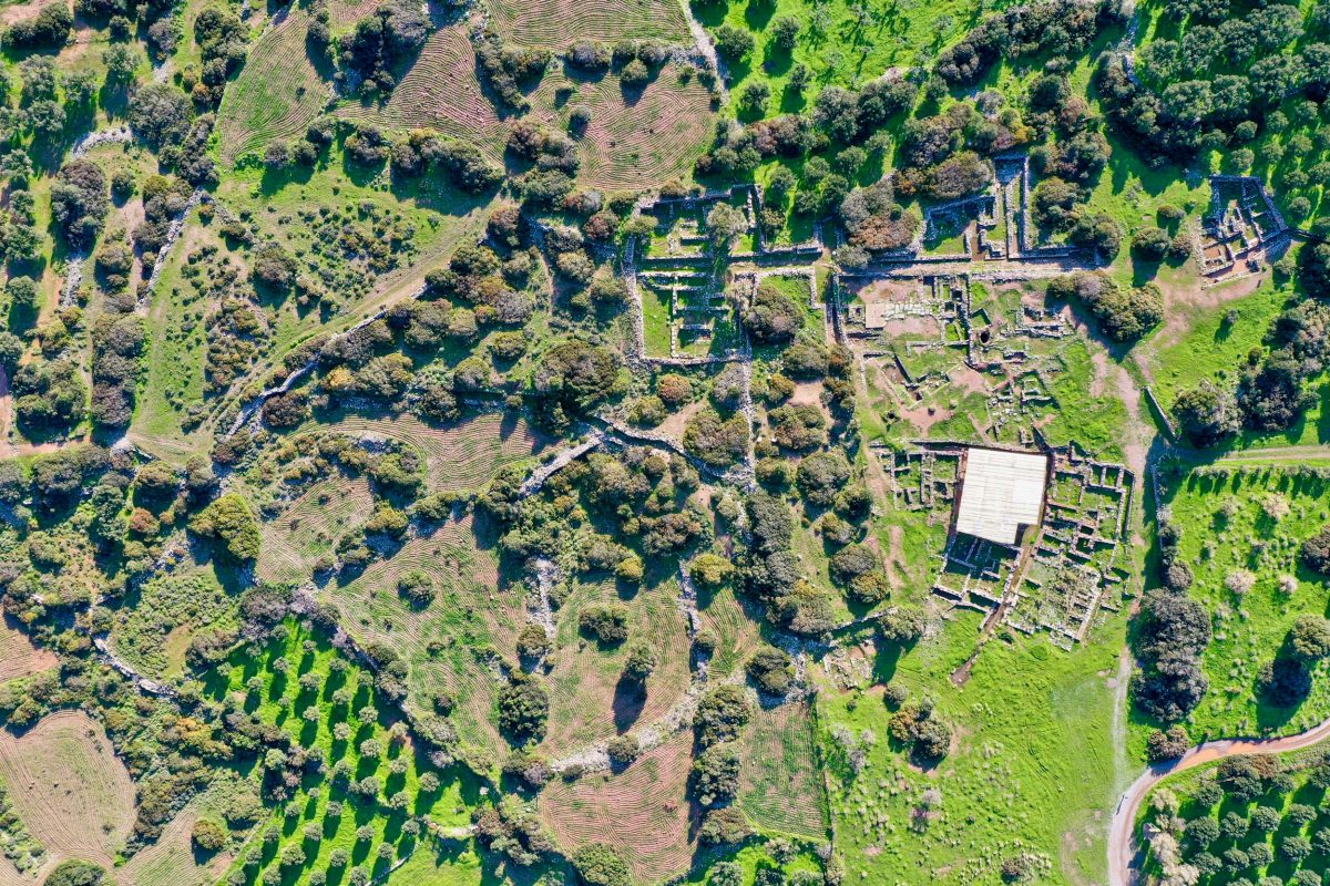aerial photo of the ruins of Palaikastro