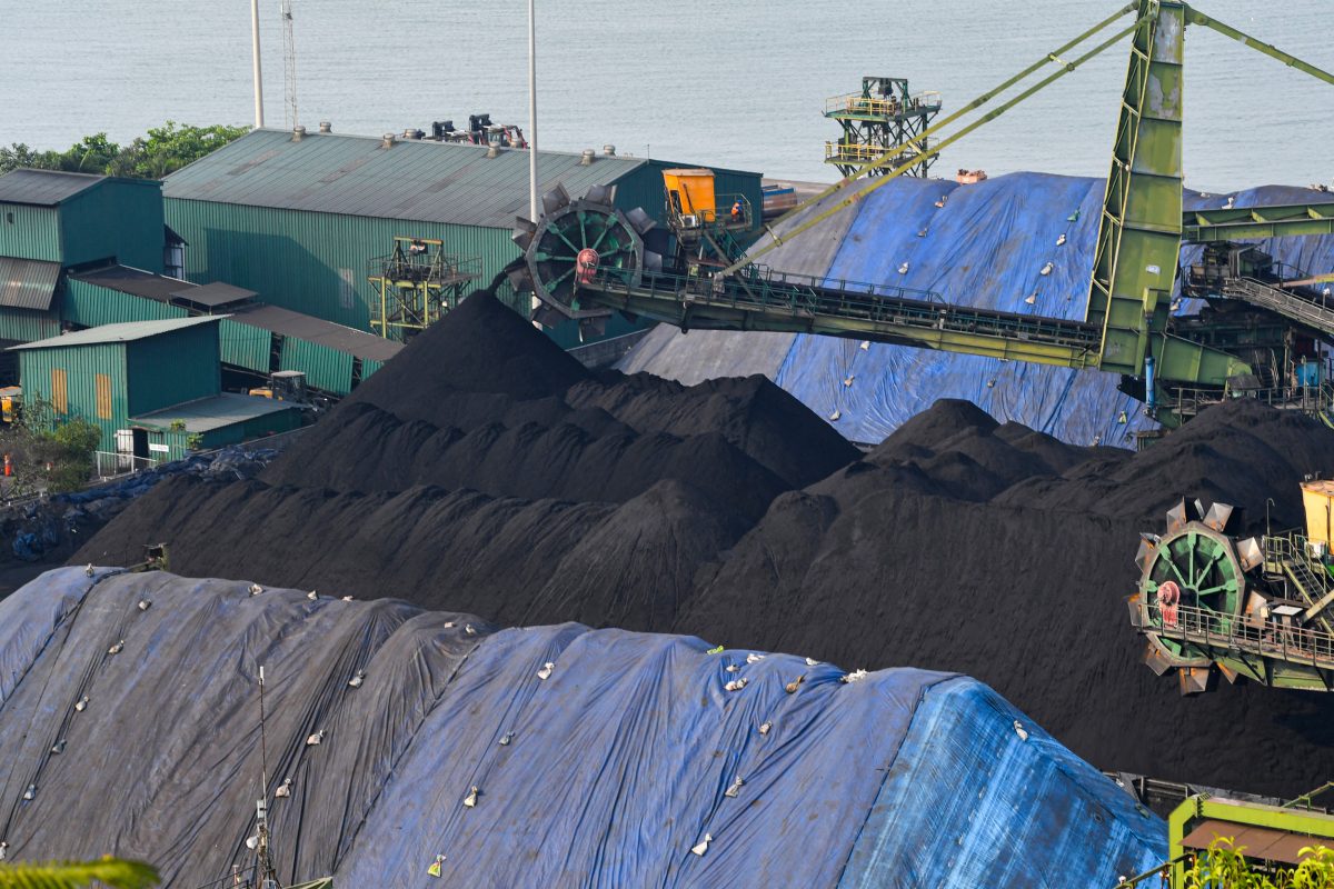 coal being piled as Mormugao Port