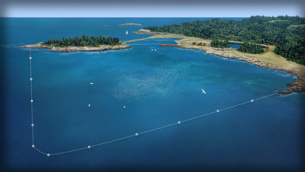 rendering of proposed enclosure for Port Hilford Bay