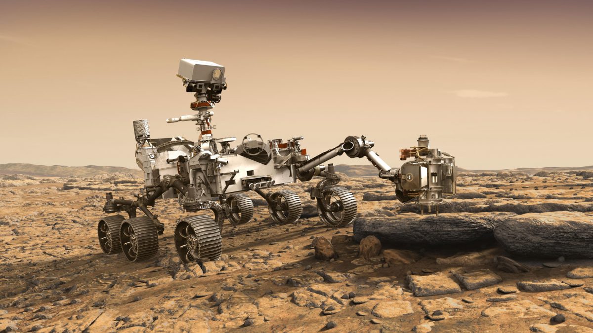 rendering of NASA's Mars 2020 rover